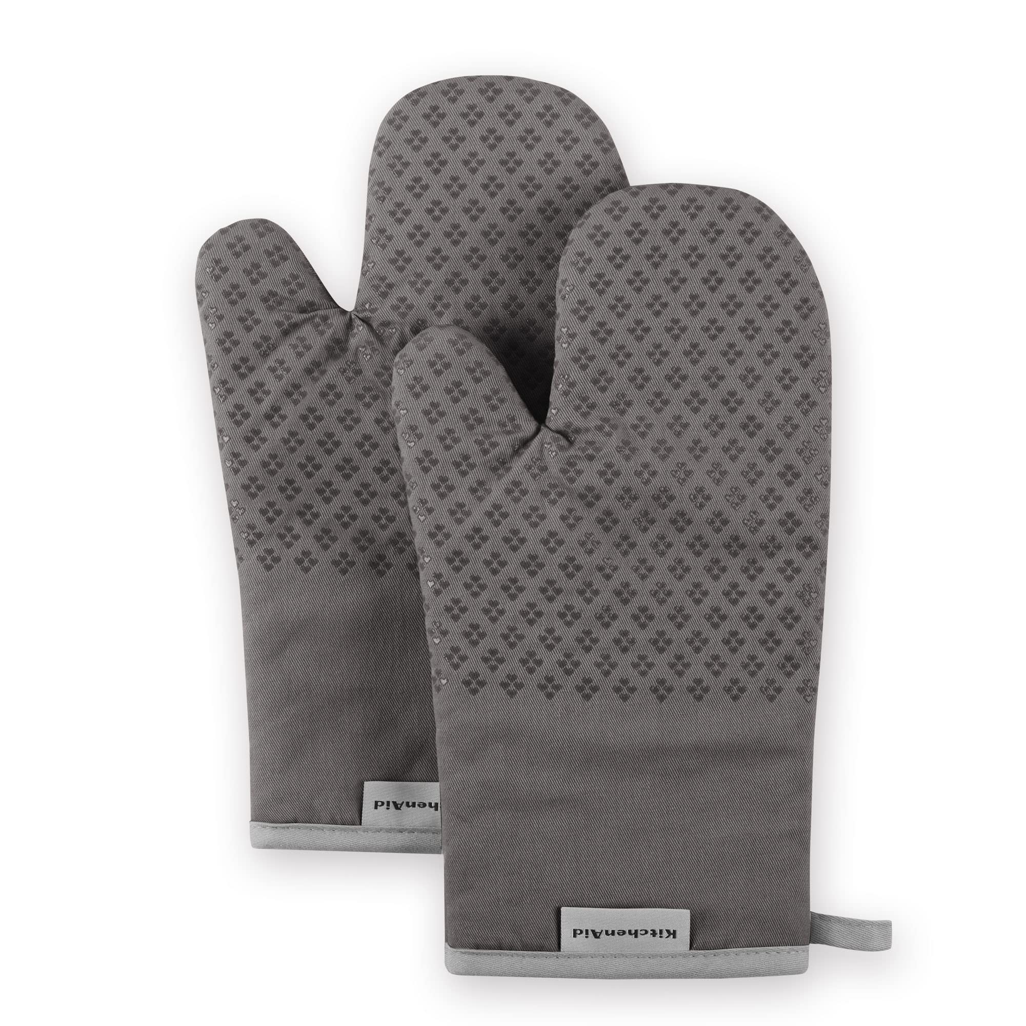 KitchenAid Asteroid Oven Mitt Set, 7"x12.5", Charcoal Grey, 2 Piece