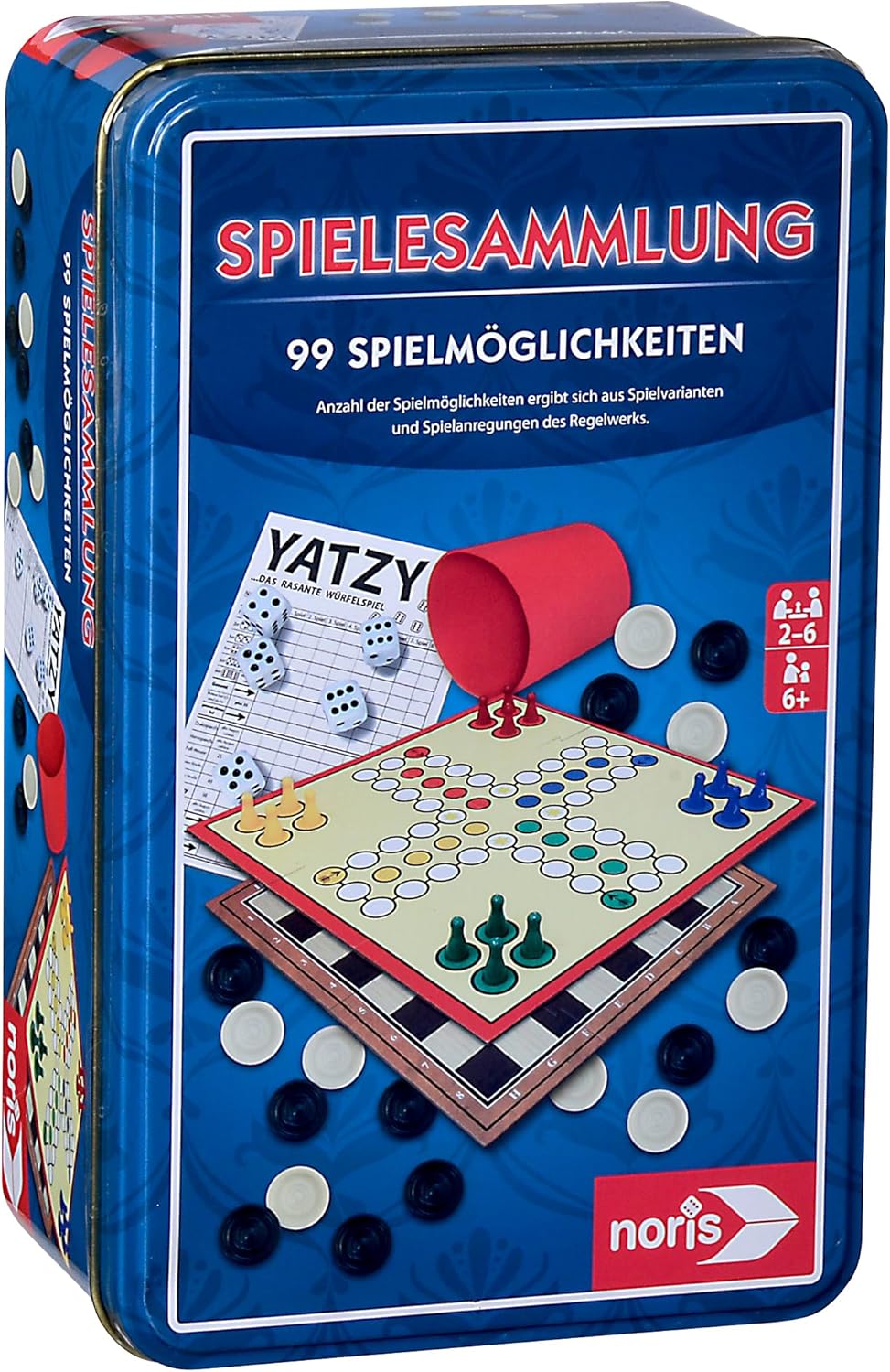 Noris 606112580 "99 Traditional Games Games Collection in Metal Box