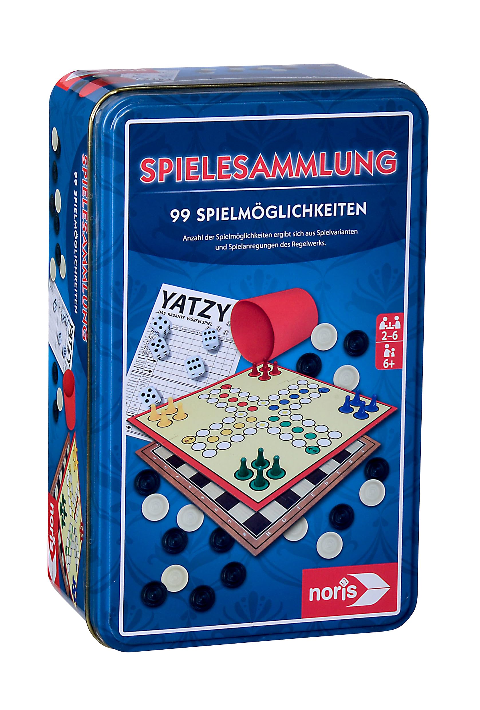 Noris 606112580 "99 Traditional Games Games Collection in Metal Box
