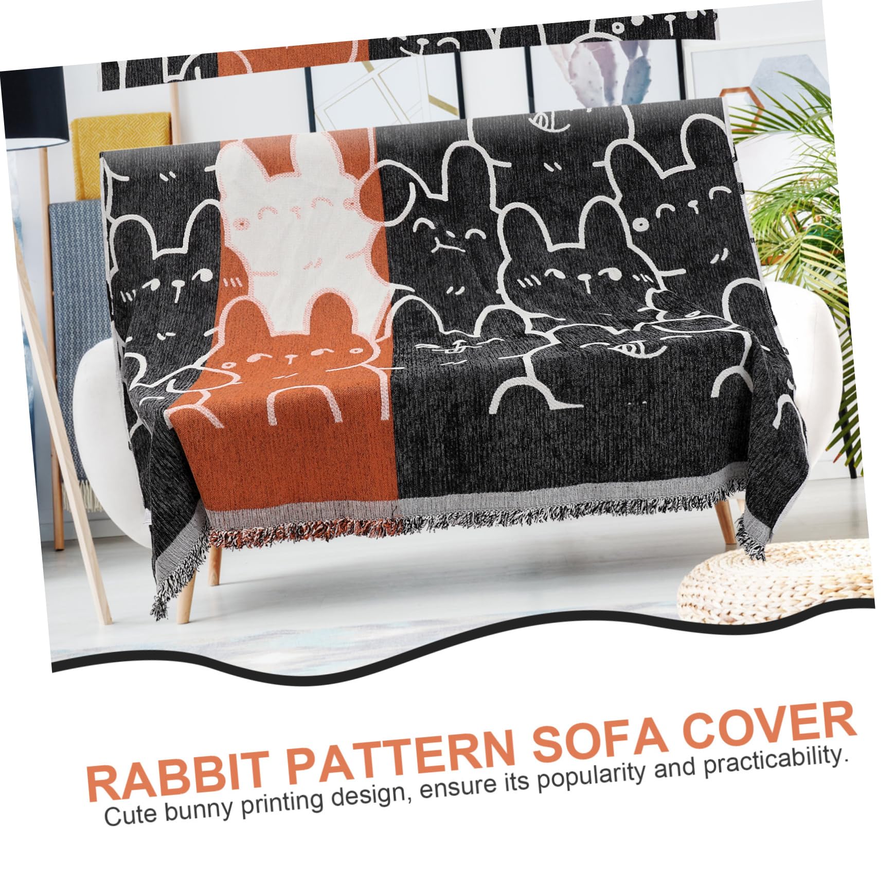 PRETYZOOM Copridivano in Ciniglia Arancia, Stile Sobrio e Raffinato, Reversibile, Pratico e Non Sbiadisce, per Soggiorno e Casa, Decorazione Divano