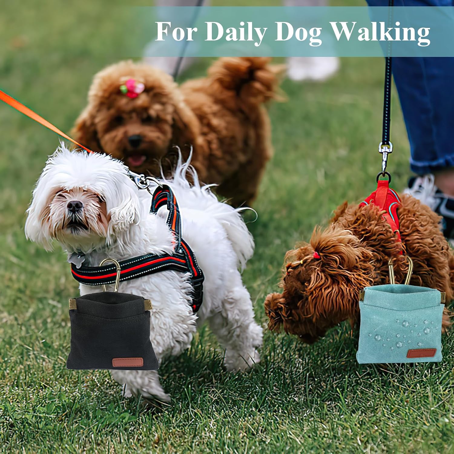 2Pcs Hands Free Dog Treat Pouches for Training, Walking and Outdoor Use image 4
