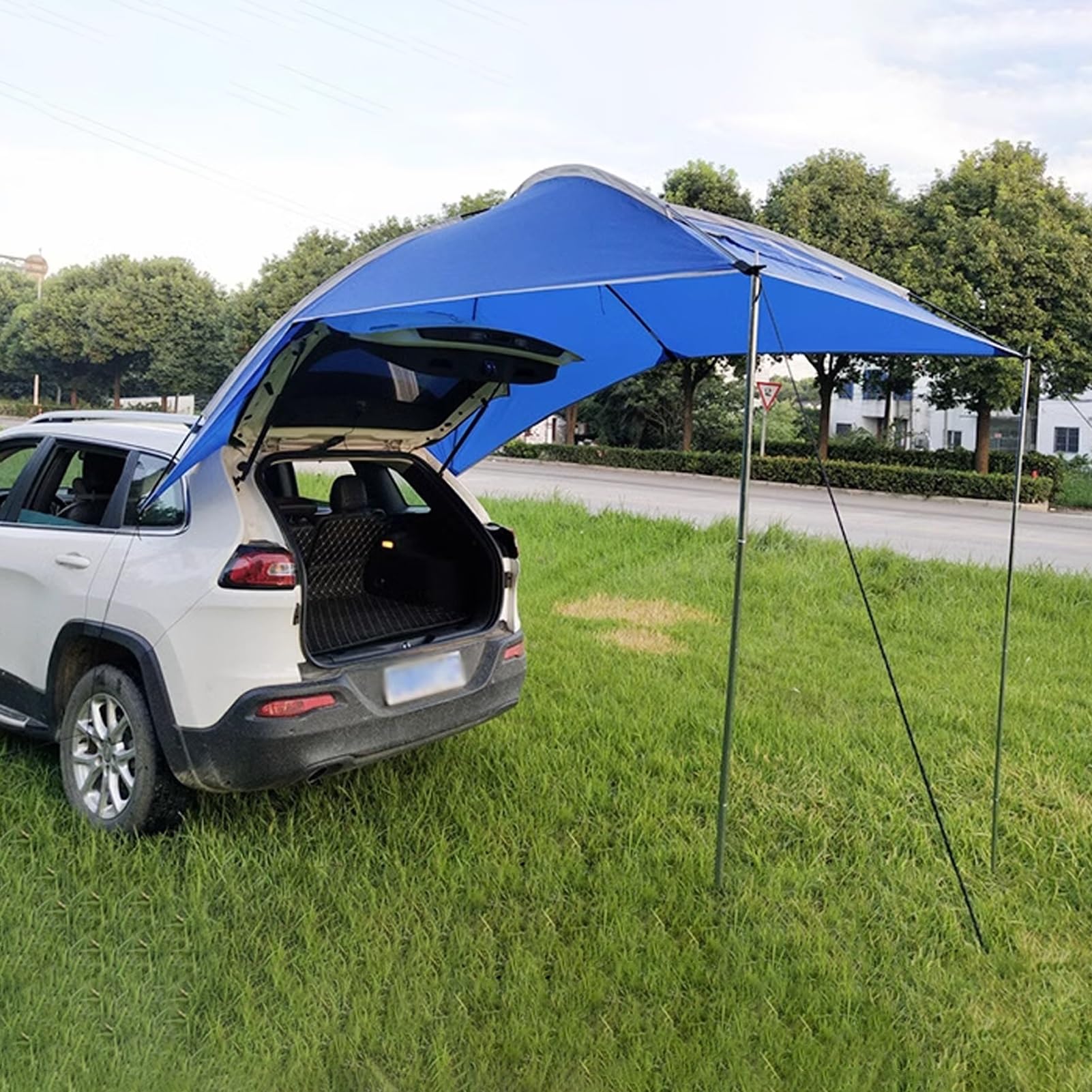 Toldo para Coche Impermeable, Toldo para Caravana, Tienda de Campaña para Portón Trasero de Coche, para Camiones, SUV, Furgonetas, Autocaravanas(Blue)