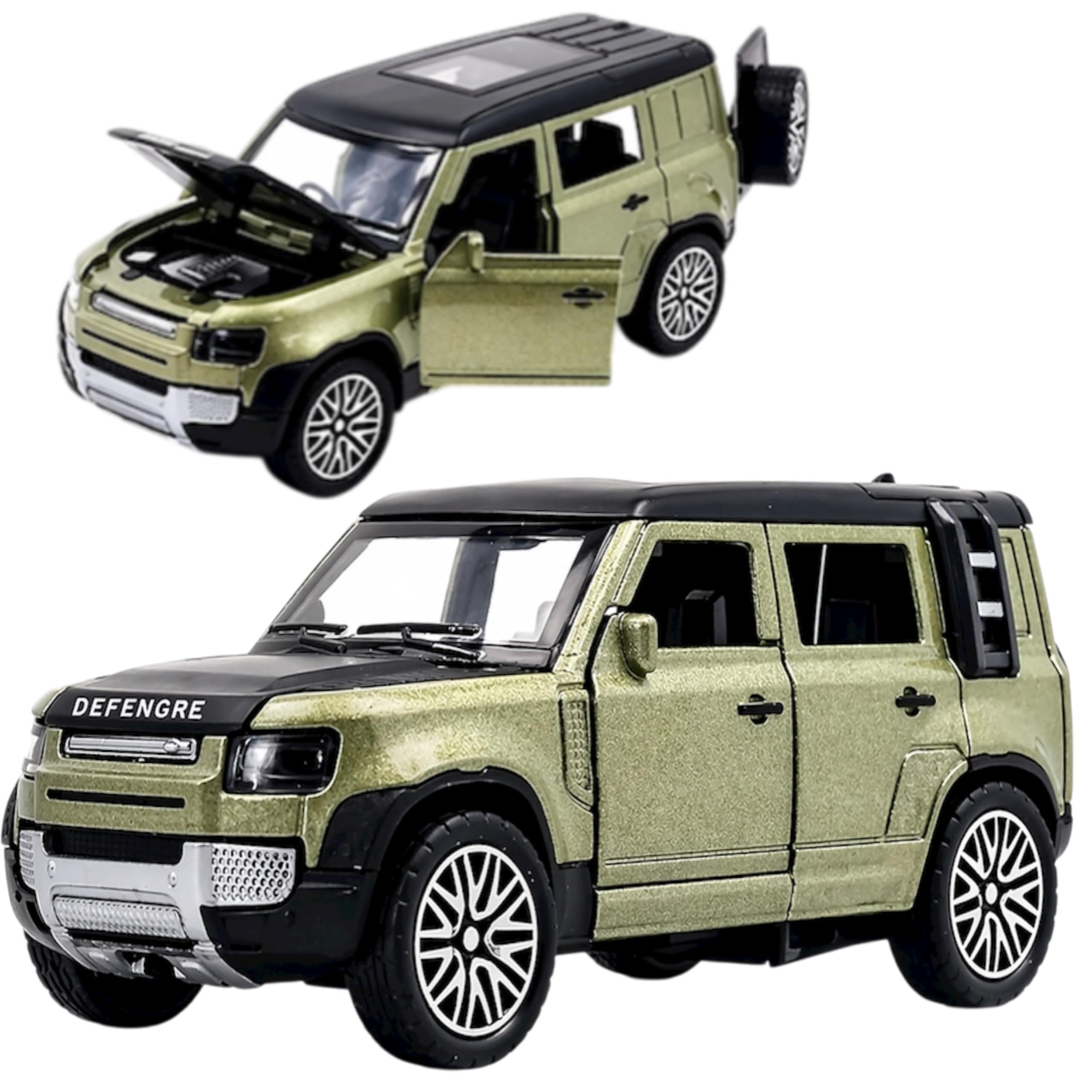 kavana 1:32 scale diecast metal defender pull back action openable doors, metal cars for kids toys,car toys for kids 5 years 12, car toy realistic miniature model gift 2+yrs girls boys random colors