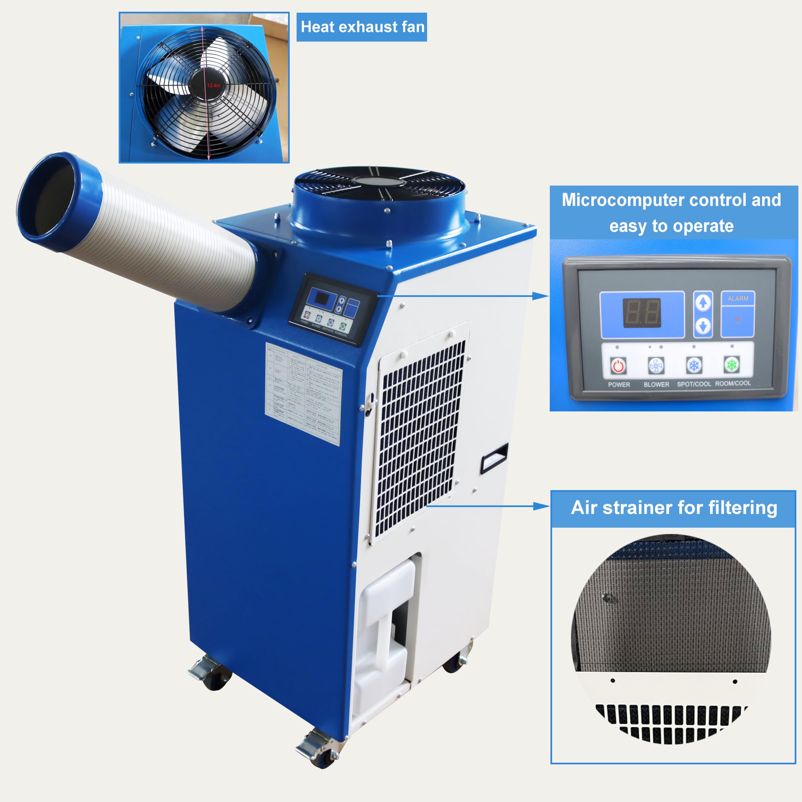 Amazon.com: TECHTONGDA 11900 BTU Industrial Spot Cooler, Portable