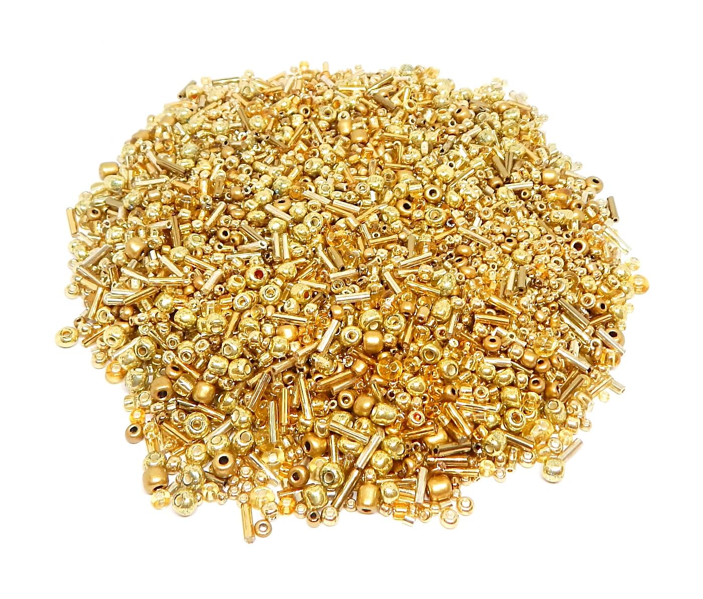 Perlin Seed Beads Glass Indiander Seed Beads Pony Beads 2 mm 3 mm 4 mm Round Mixed Sizes Colour Mix Seed Beads 3000 Pieces (Gold) - Image 2