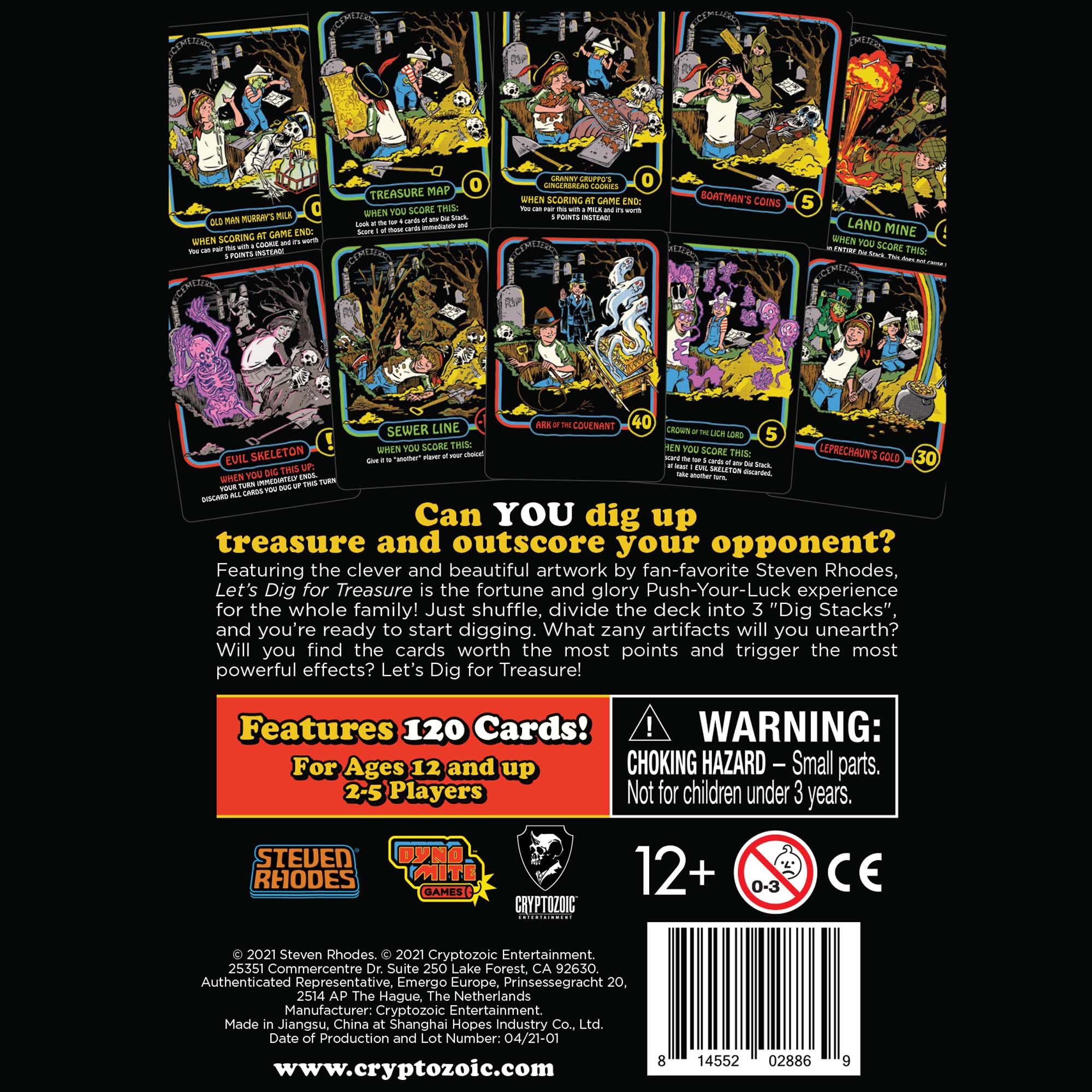 Amazon.com: Cryptozoic Entertainment Let's Dig for Treasure - Push-Your-Luck  Card Game - 2-5 Players - Steven Rhodes Artwork - Dynomite Games : Toys &  Games
