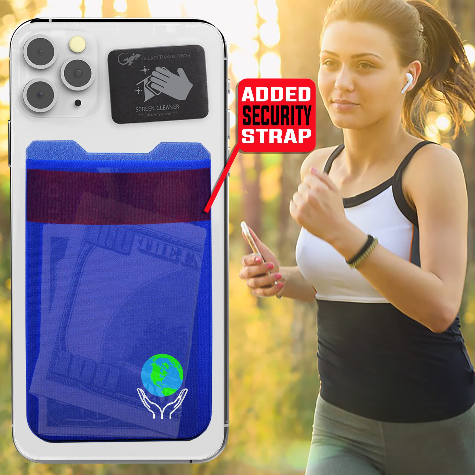 Phone Wallet Adhesive Card Holder Cell Phone Pouch Stick On