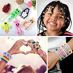 Zefy Pony Perles pour bracelets et artisanat, 32 Couleurs Kandi Perles avec 10 Kandi Cuff Designs et 6 Perles animaux de compagnie Designs, Kit bracelet d'amitié avec perle lettre pour la fabrication de bijoux (2000+ Pcs)