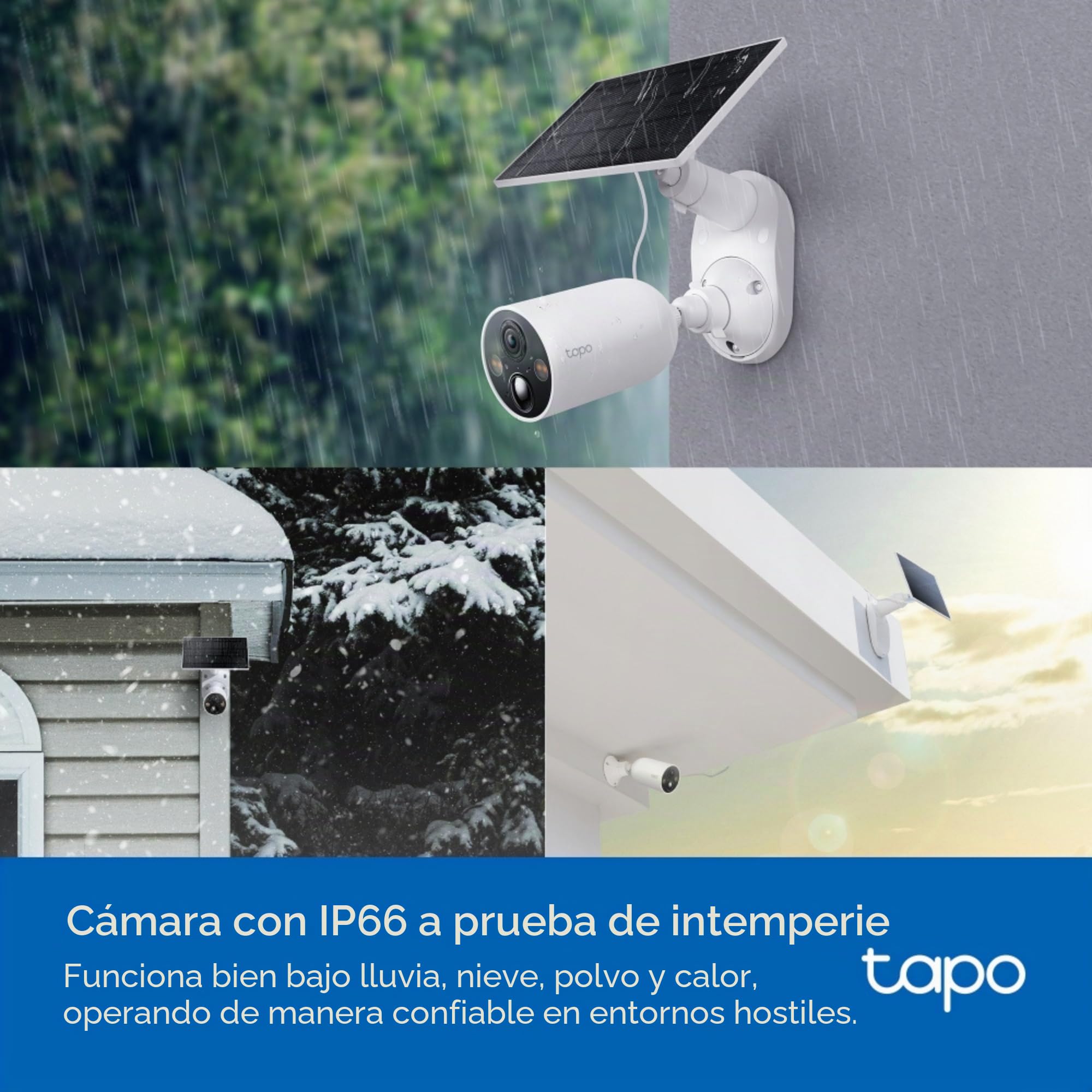 Tapo C425 Kit 2K 4MP QHD Batería Solar Cámara de Seguridad Exterior Inalámbrica, 150° Súper Amplio FOV, Visión Nocturna a Color, Sin Cuota Mensual, Detección IA, Conversación Bidireccional, IP66