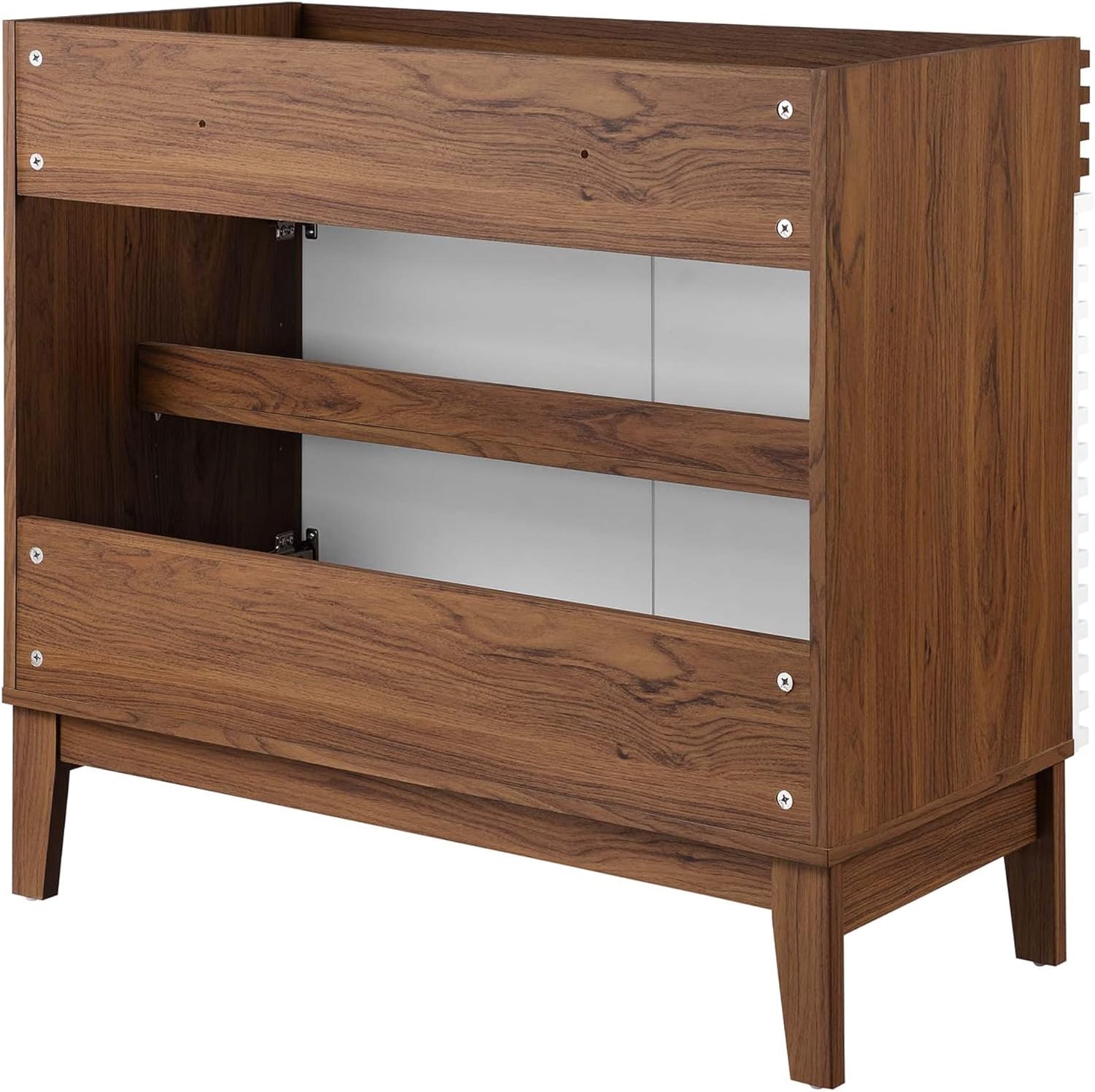 Ergode Render 36 Bathroom Vanity Cabinet-Mid-Century Modern Style, Smooth Laminate, Soft-Close Doors-Durable Particleboard Frame-Adjustable Storage Shelf-Assembly Required