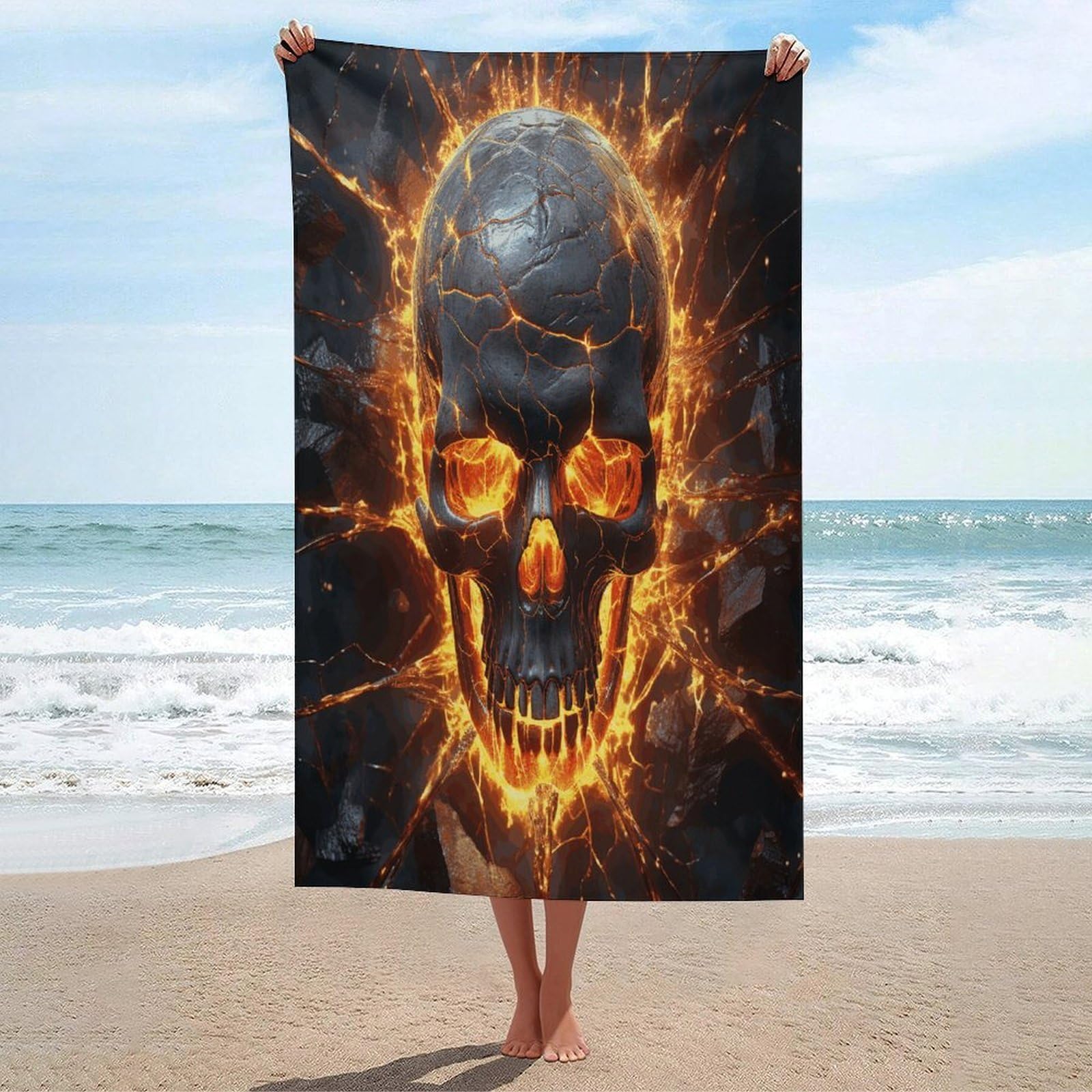 Adfgyerh Unisex Style Shattering Of Skull Bath Towels Beach Towel Lightweight Quick Dry, Bath Towel For Travel Sports Pool Swimming Bath Camping Yoga Adults130x80cm