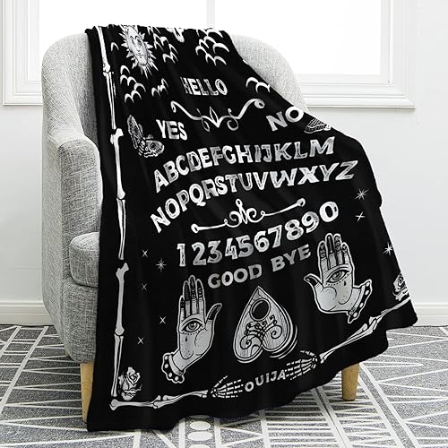 Miniatura 1 de Jekeno Ouija - Manta espeluznante de terror para Halloween, sol, luna, esqueleto, calavera, regalos para mujeres, hombres, niños, niñas, hogar,