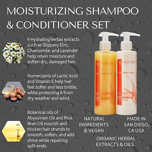 Miniatura 6 de RD Alchemy - Champú hidratante 100% natural y orgánico. Champú natural para cabello seco, dañado, roto y encrespado. Sin sulfato limpia la suciedad