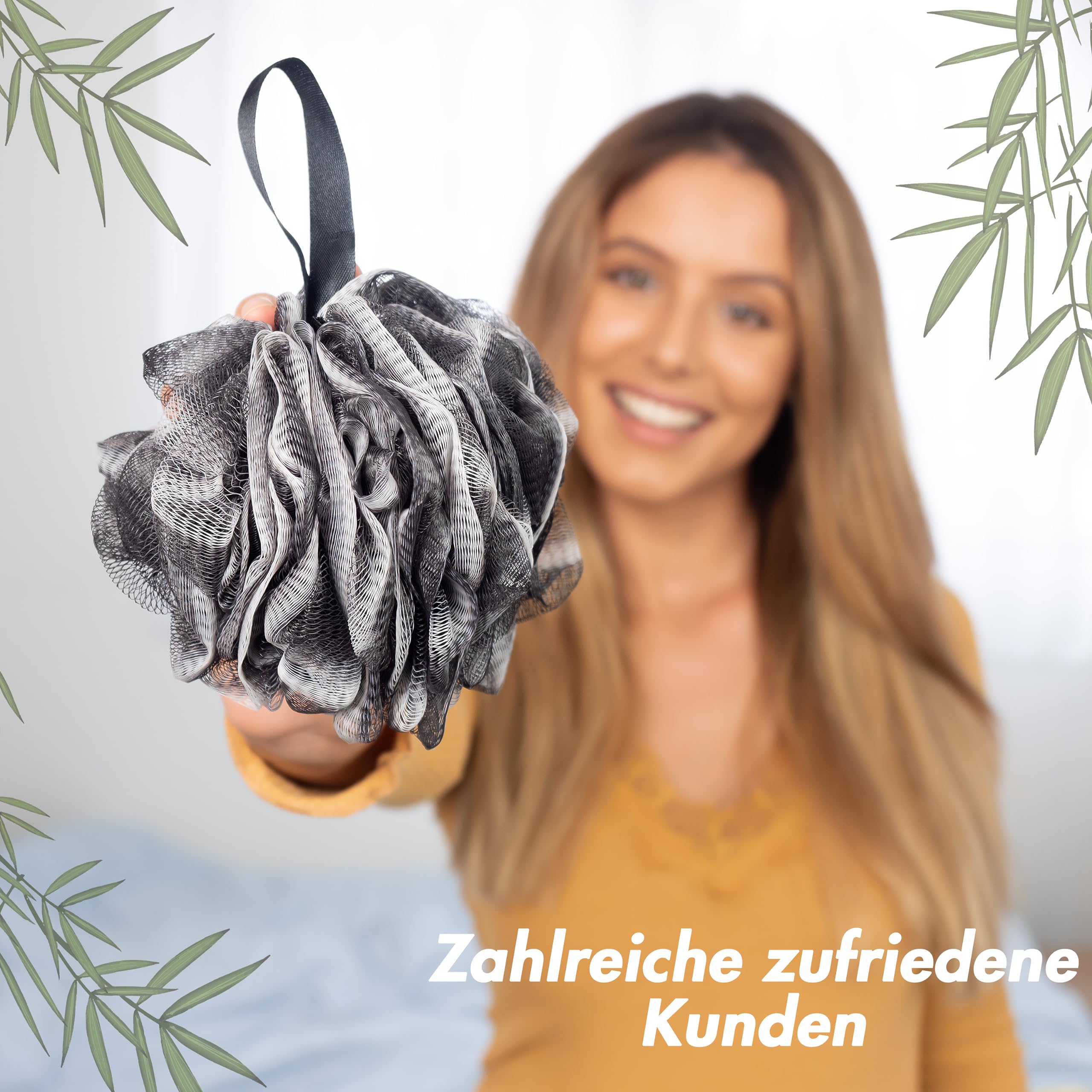 lampox - Gąbka do kąpieli [3-pakiet] Gąbka do prysznica, rękawica do peelingu, szczotka do kąpieli, gąbka do peelingu, gąbka luffa, extra duża (Mix C)