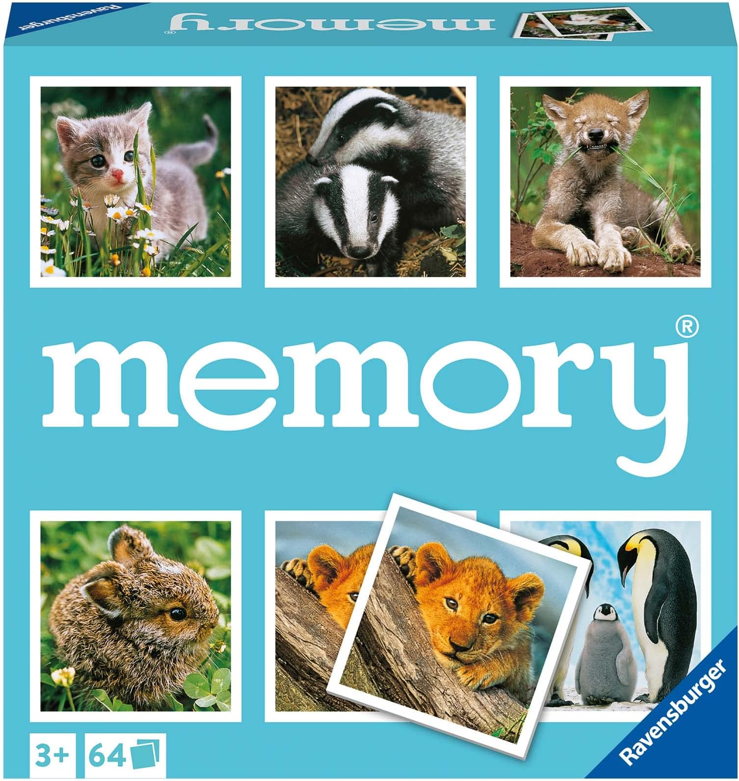 Animal Babies Memory Game - Matching Picture Snap Pairs For Kids Age 3 Years Up - Educational Todder Toy