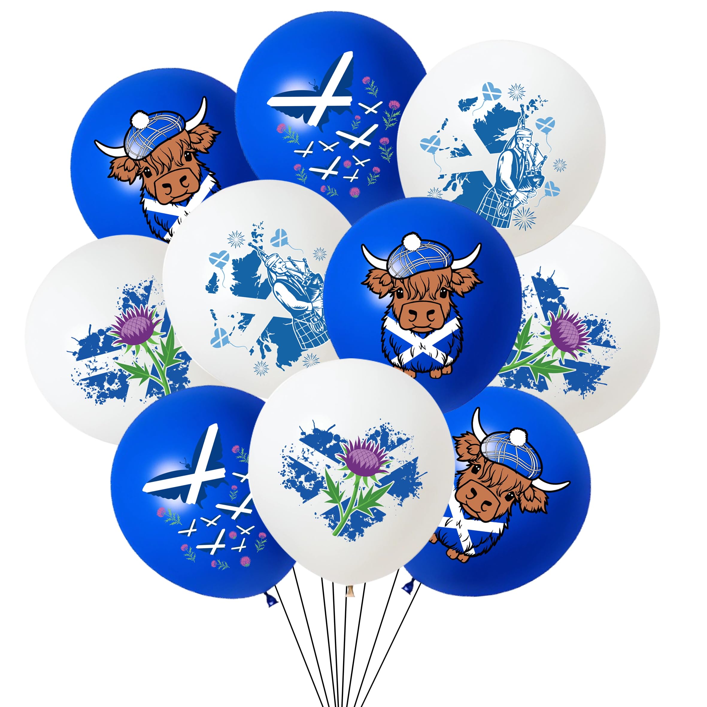 20pcs St. Andrew's Day Party Decorations balloons Scottish balloons for Scottish National Burns Night Day Decorations Patriotic