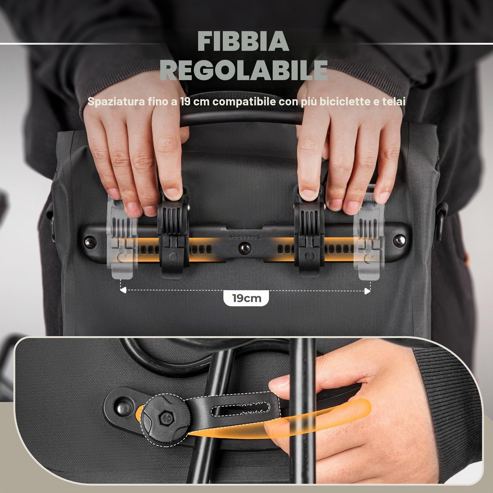 ROCKBROS Borsa Bici Posteriore, Borsa Portapacchi Posteriore Impermeabile, Borsa Portabagali per Bicicletta Espandibile, Grande Capacità 9-15L, Borsa a Tracolla Multifunzionale per Ciclismo, Viaggio