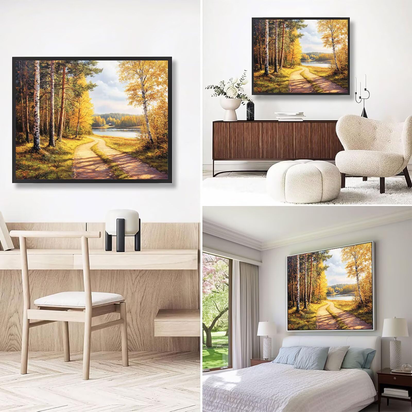 Dipingere con i Numeri Adulti Autunno Dipingere con i Numeri Albero Paint by Numbers Hobby Creativi Adulti Fai Da Te Tela di Pittura a Olio Kit, Decorazioni Donna Regalo 60x90cm Senza Cornice Y3-23
