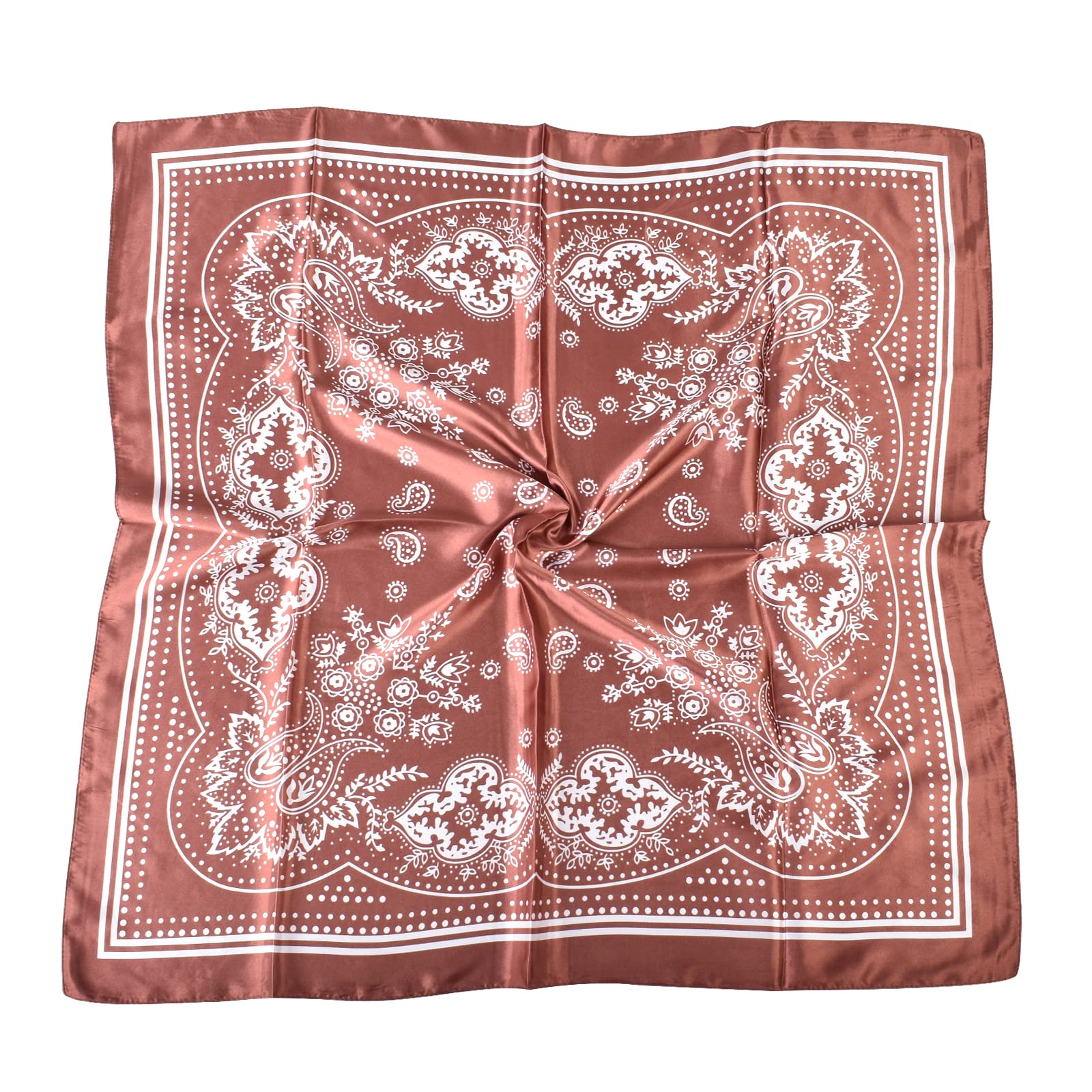 EIysee 35 x 35 Women's Fashion Pattern Large Square Silk Like Hair Scarf Head Sleeping Wrap Satin Neck Bandana for Gift…