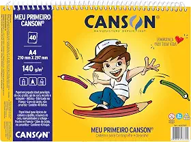 Caderno de desenho Meu Primeiro Canson A4 com 40 folhas Canson