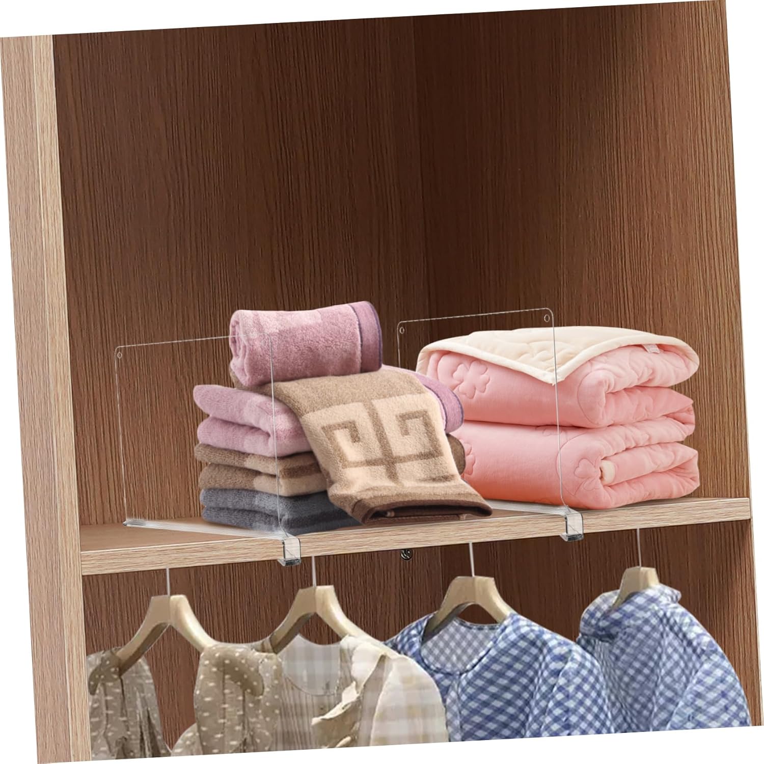 6pcs Shelf Dividers for Closet Organization Storage Separators for Bedroom Kitchen and Office Shelves Effortless Clothes and Item Division