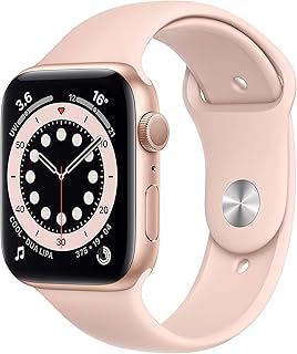 New Apple Watch Series 6 (GPS, 44mm) - Gold Aluminium Case with Pink Sand Sport Band
