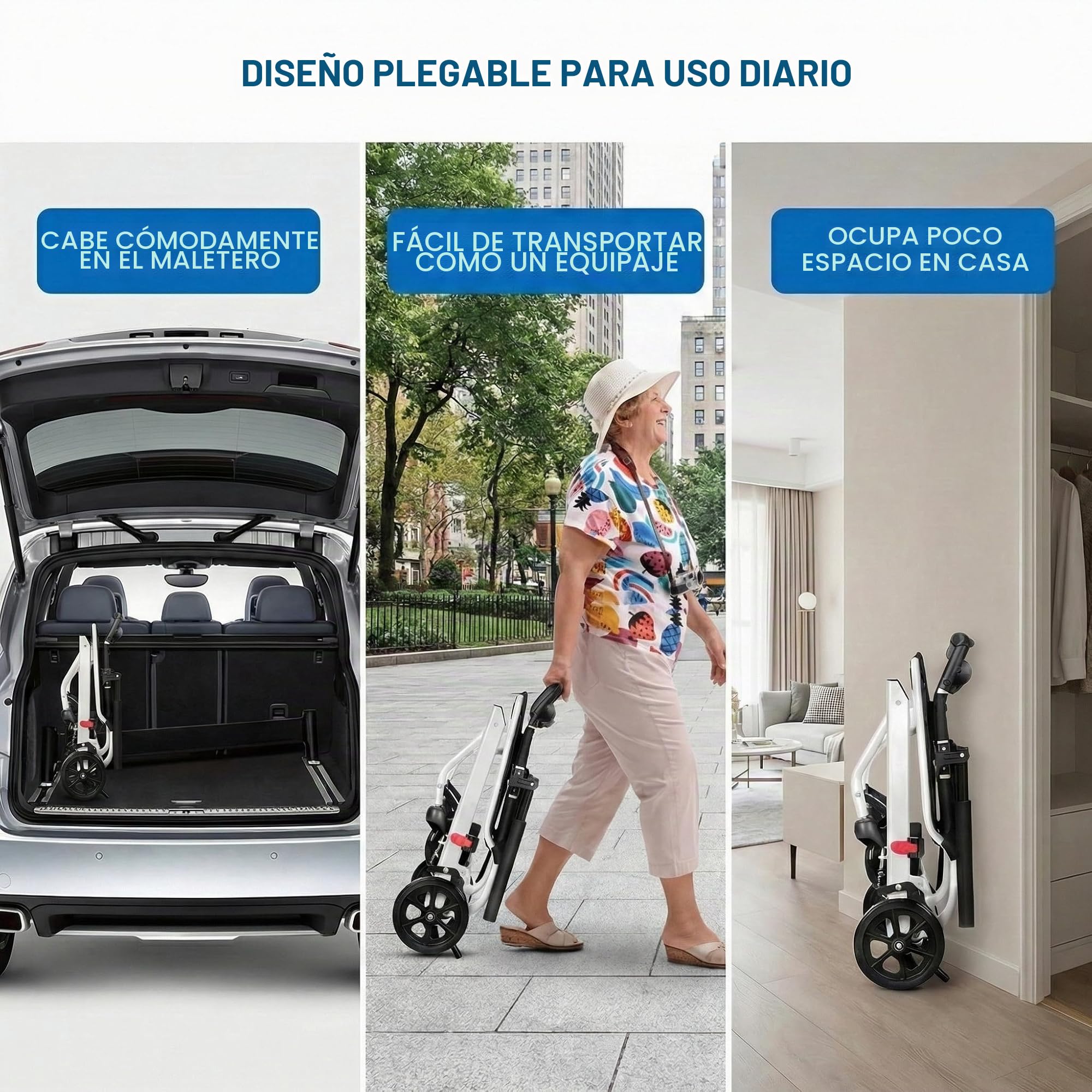 Silla de ruedas plegable ultraligera con freno de mano, marco de acero al carbono ligero de 8,2 kg, ruedas giratorias de 280°, correa de seguridad ajustable, silla de ruedas portátil para interiores y