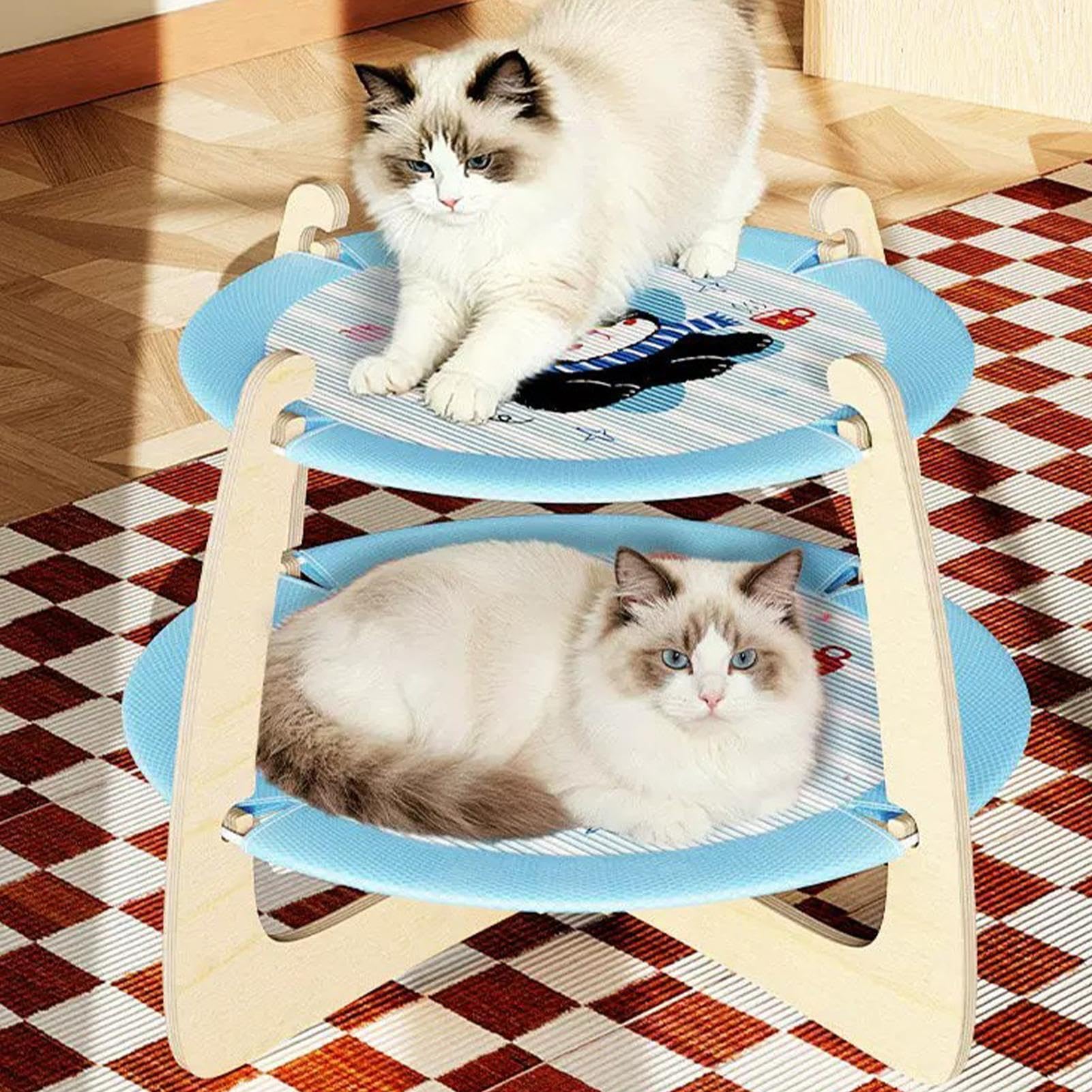 Katzen Hängematte Bett Anti-Kipp-Kratzbrett | Zweiseitiger Kratz- und Ruheplatz für kleine, mittelgroße und große Kätzchen, Outdoor, Zuhause, Innenbereich sowie zum
