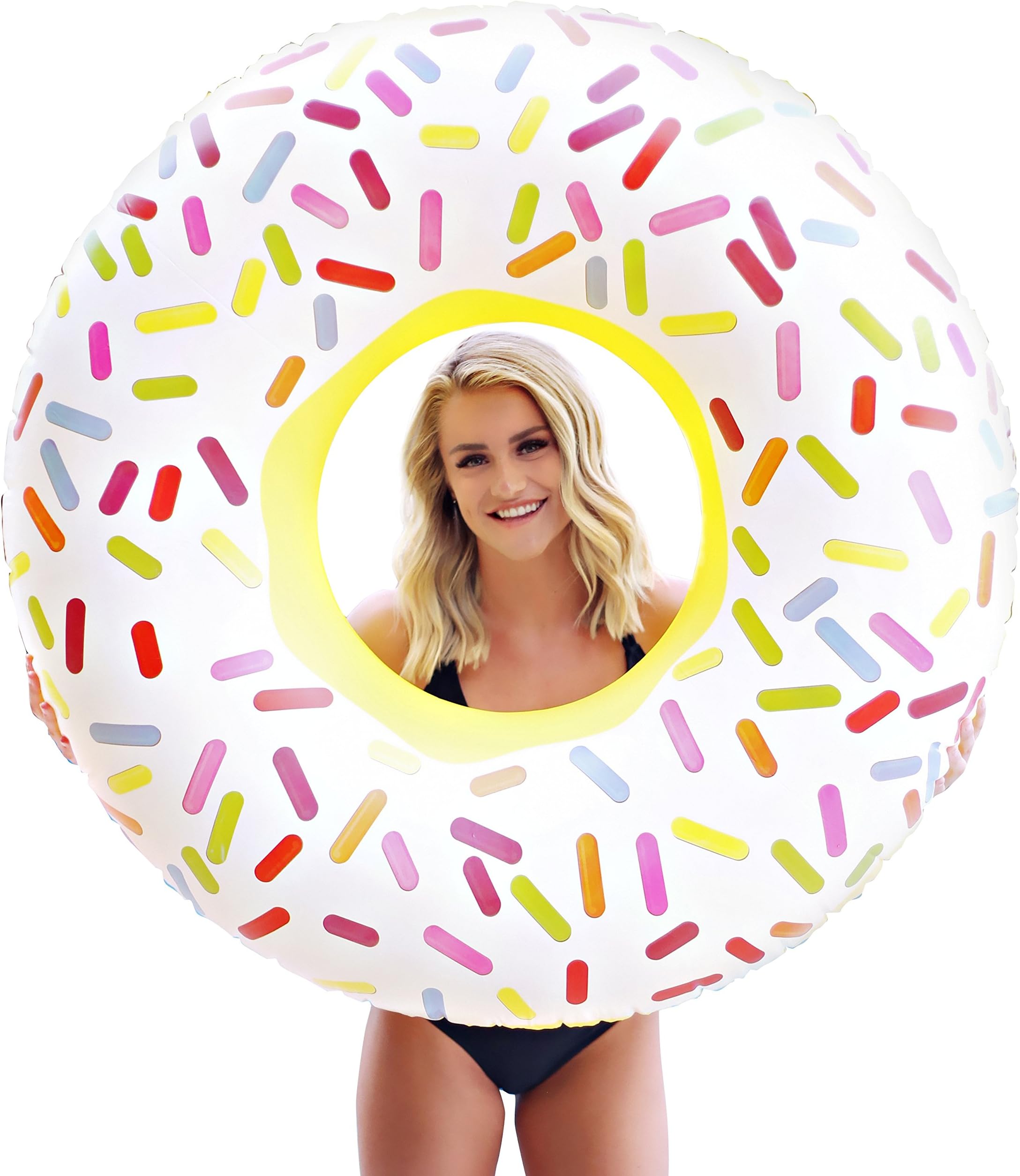 Giant Inflatable Sprinkle Donut Pool Floats for Adults and Kids - 42-inch - Extra Durable Pool Float