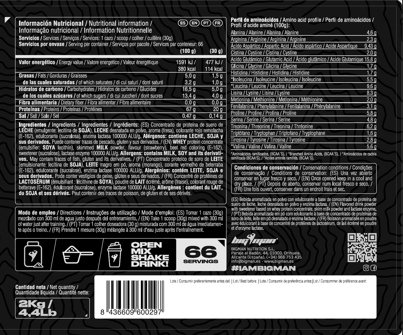 Pack BigMan Ultimate Whey Protein 2 kg + MULTI VITS Perlas 30 caps + MUESTRAS | Aumenta el crecimiento muscular | Entrenamientos intensos | Máxima asimilació (Sandia)