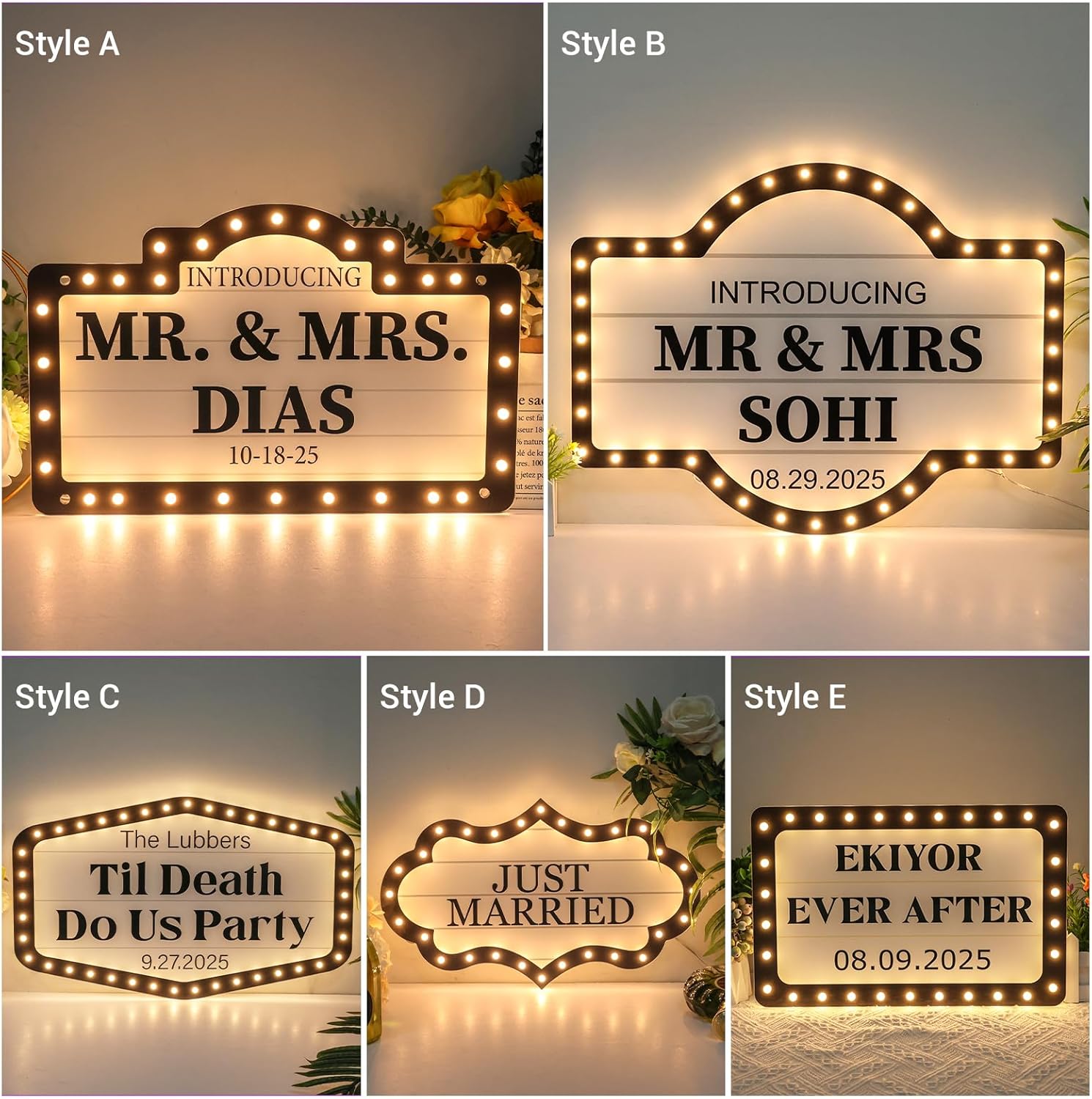 Custom Wedding LED Bottle Service Sign, Large Personalized Wedding Reception Light Up Marquee Signs, Customized Waterproof Marquee Bottle Service Lights for Nightclub Bar Birthday Party, Battery Case
