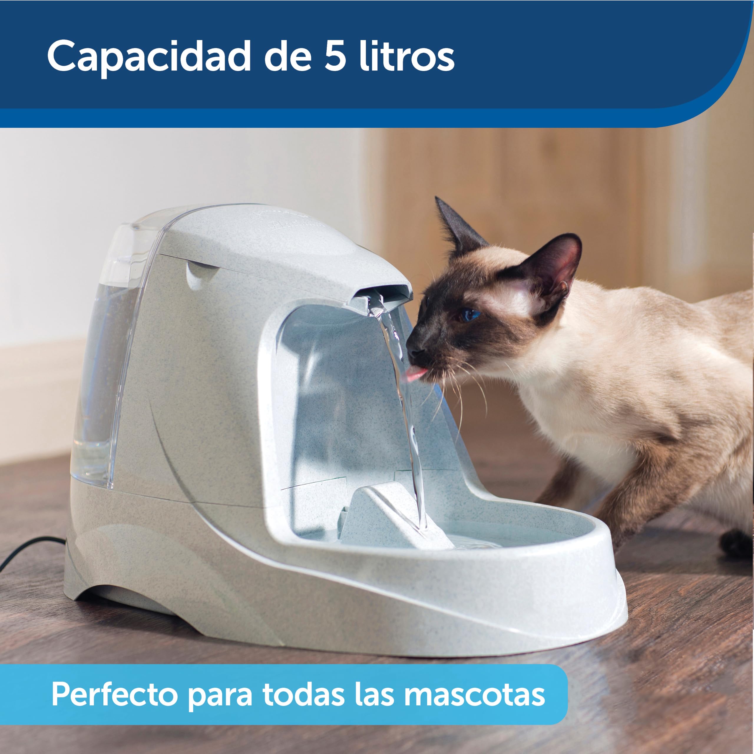 PetSafe Drinkwell Platinum Fuente para Mascotas | Agua Corriente, Sin BPA, Capacidad 6,3 Litros