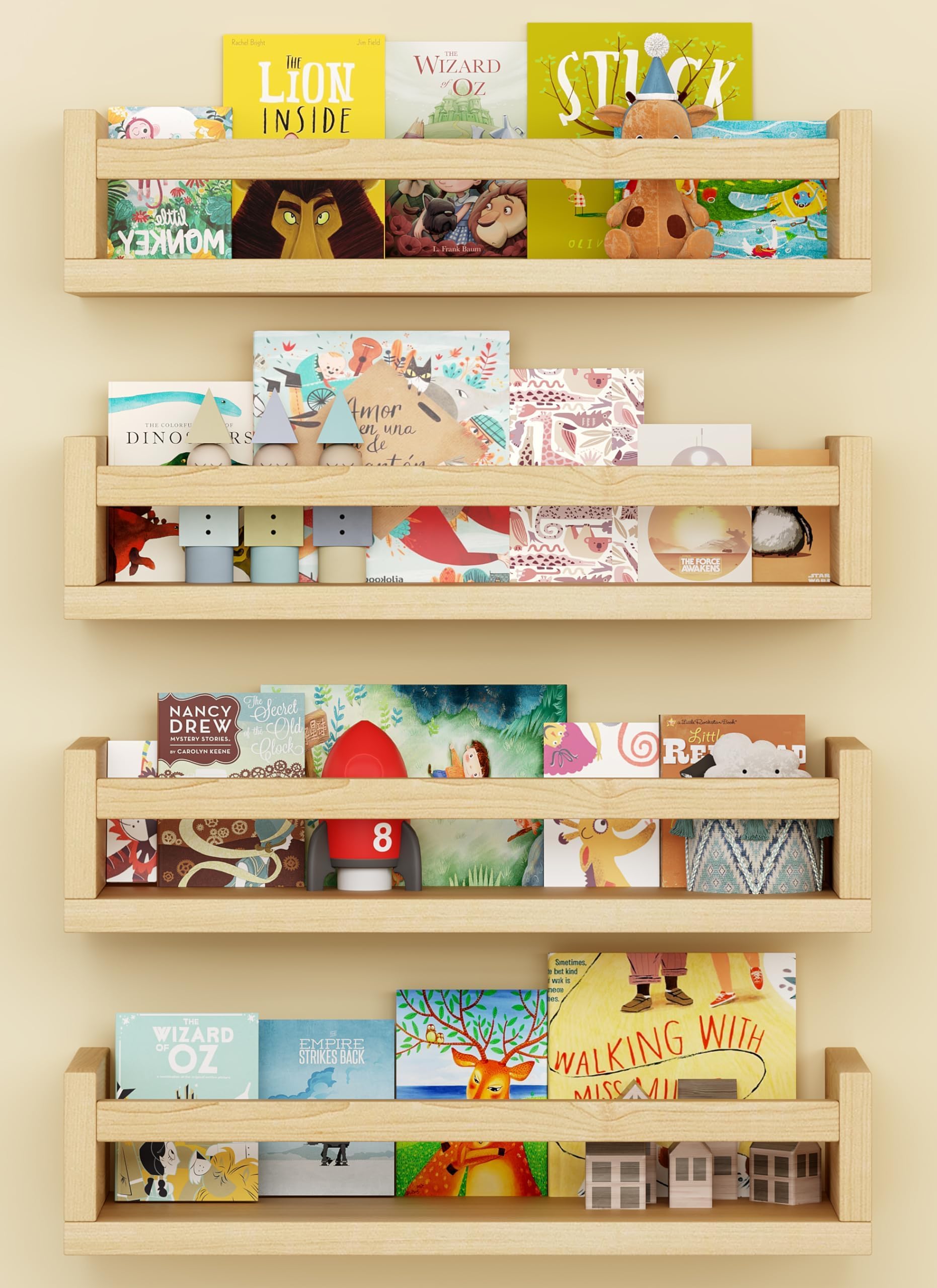 Onlysky Nursery Floating Shelves (16 Inches, Wood), ETJ001
