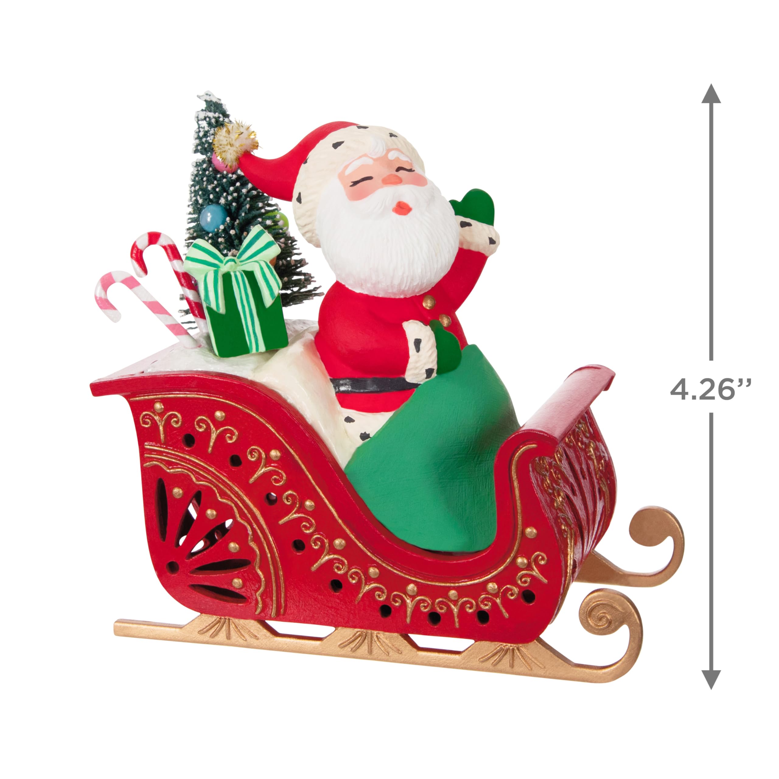 Hallmark Keepsake ShowToppers Mini cimier de sapin de Noël musical avec lumière 10,8 cm, cadeaux pour les amateurs de Noël