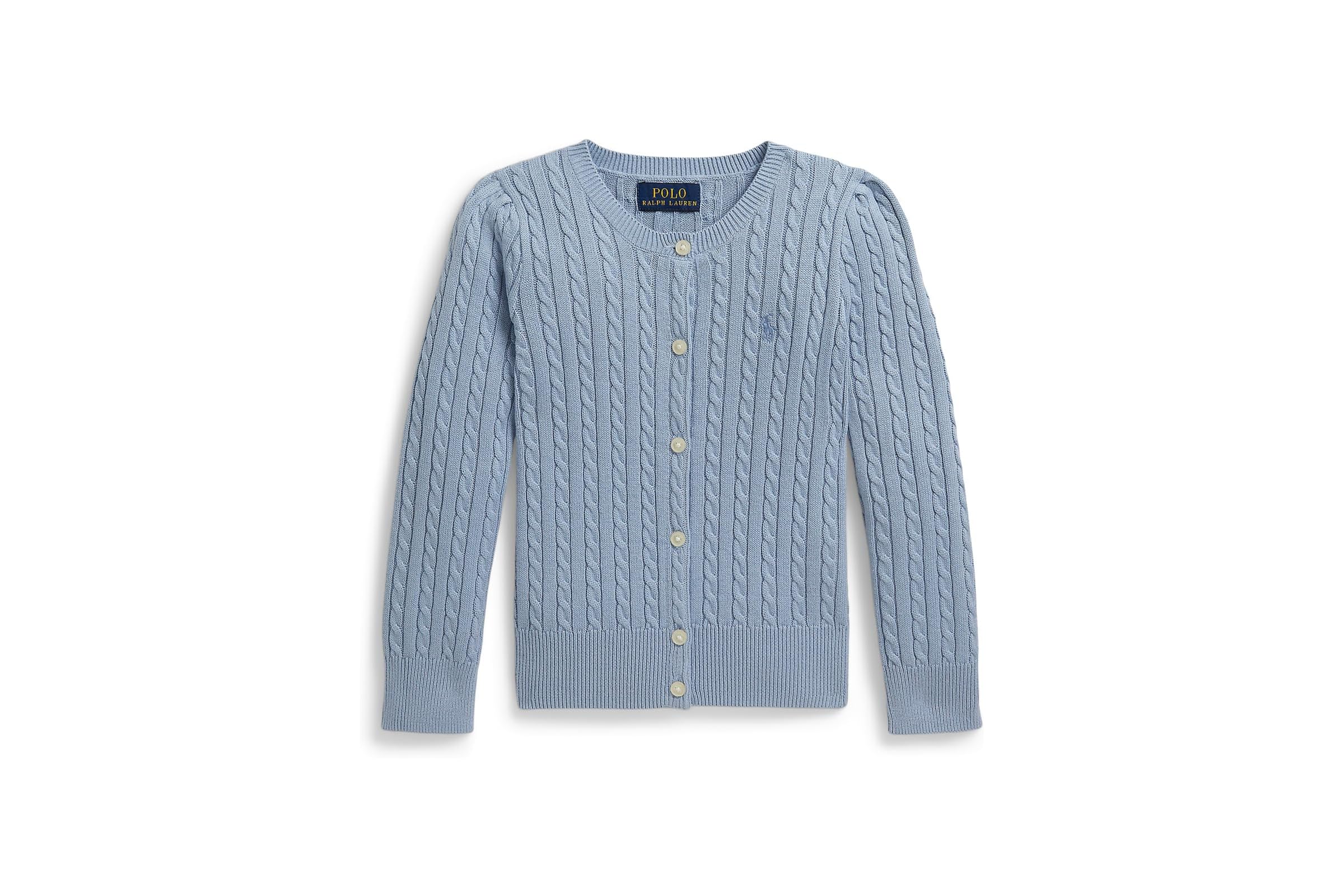 Polo Ralph Lauren Kids Cotton-Mini Cable-Tops-Sweater (Little Kid) chambray blue/tonal polo pony