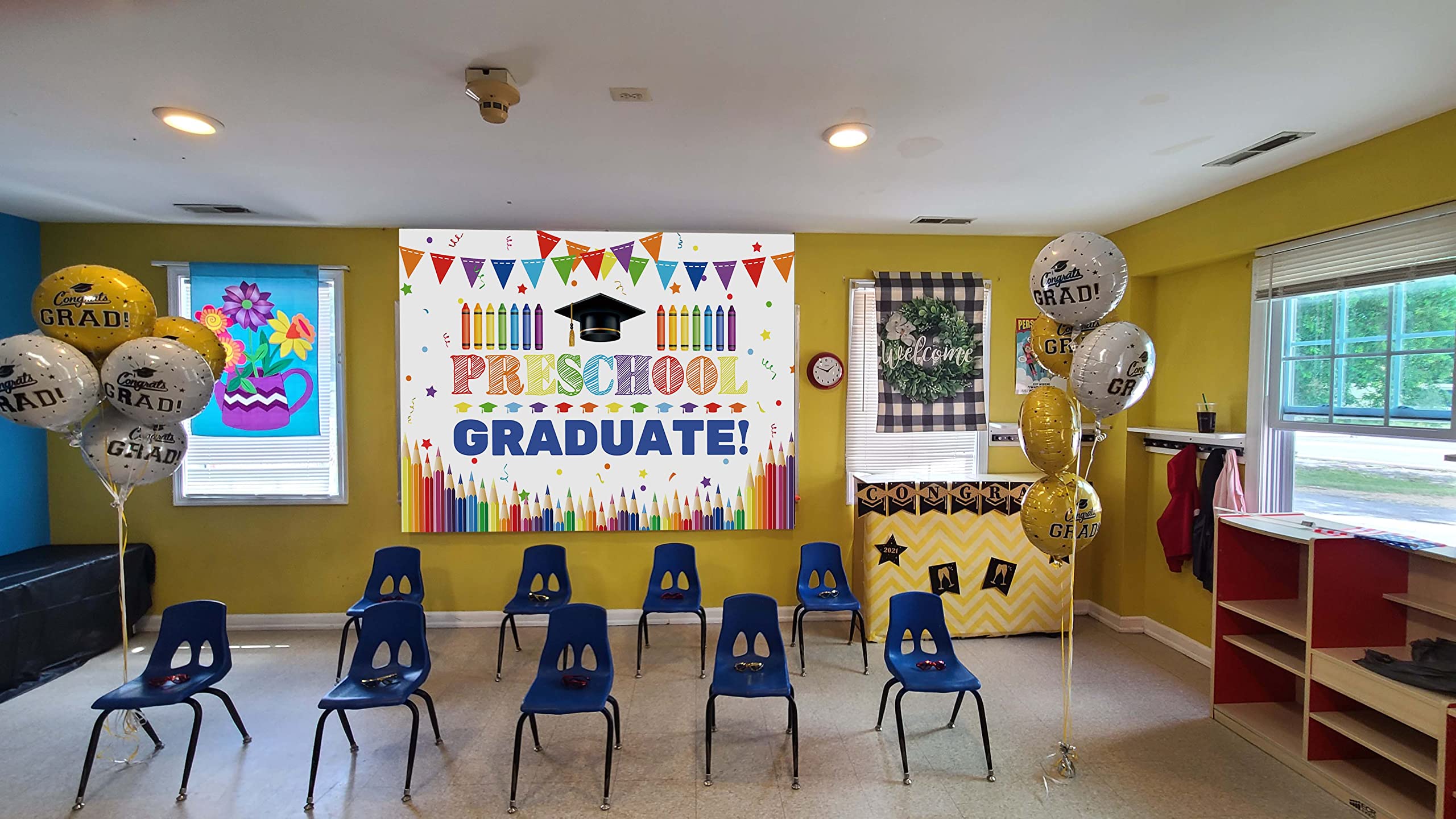 Striscione di congratulazioni per la scuola materna, striscione per la