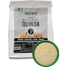 Greenfit Royal Organic White Quinoa | Non-GMO, Gluten-Free, Vegan, and Organic | Complete Protein, High Fiber, Low-Calorie White Quinoa | 5 Pound - Pack of 1