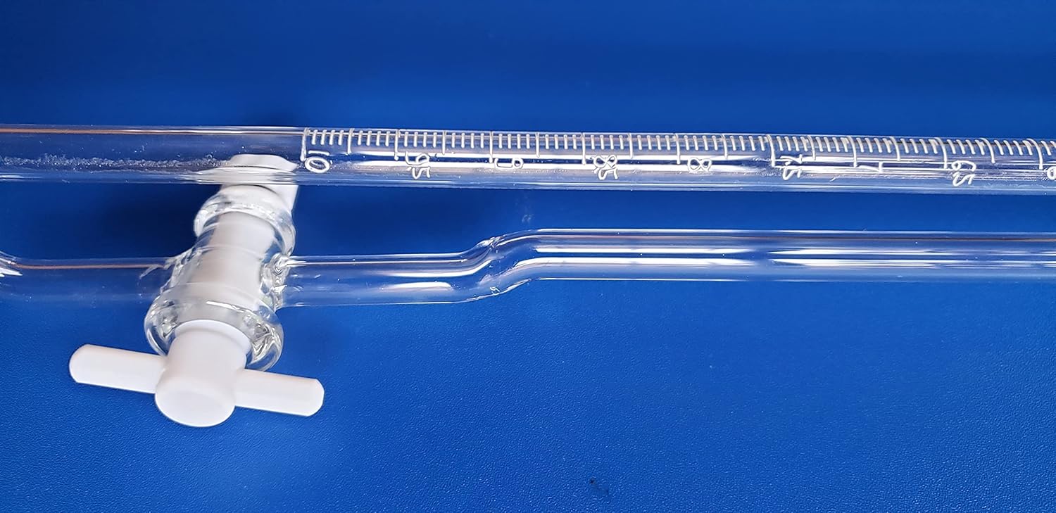 Beyondsuppy -Lab Glass Micro Burette 3ml PTFE New