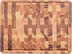 Tramontina Tábua Cubus para Churrasco Retangular em Madeira Muiracatiara com Acabamento em Óleo 45x34 cm.