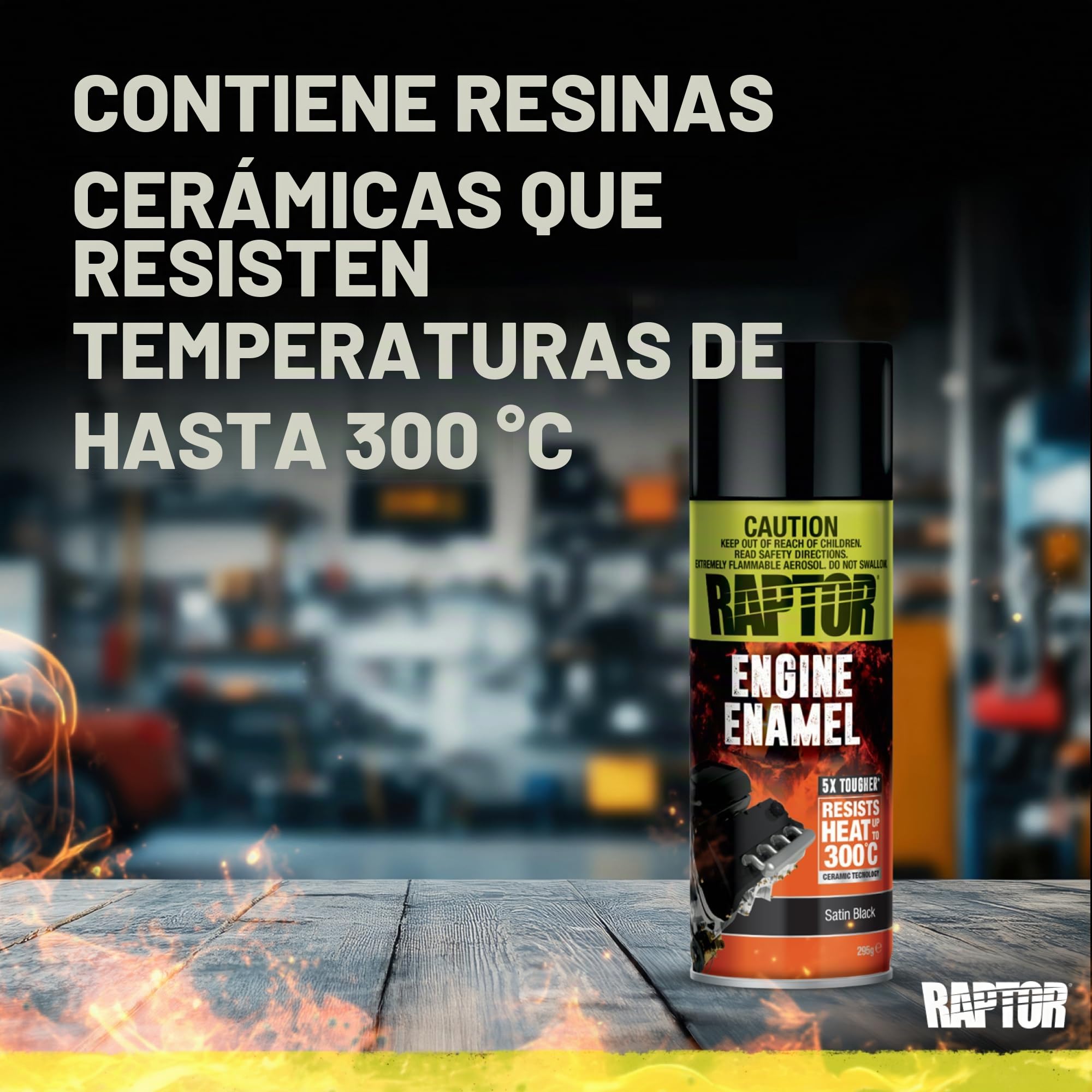 U-POL Raptor Engine Enamel | Pintura 1K Spray Para Motor | Resistente al Calor Hasta 300 °C | Protección Contra el Calor, Aceite y Líquidos en Compartimento del Vehículo
