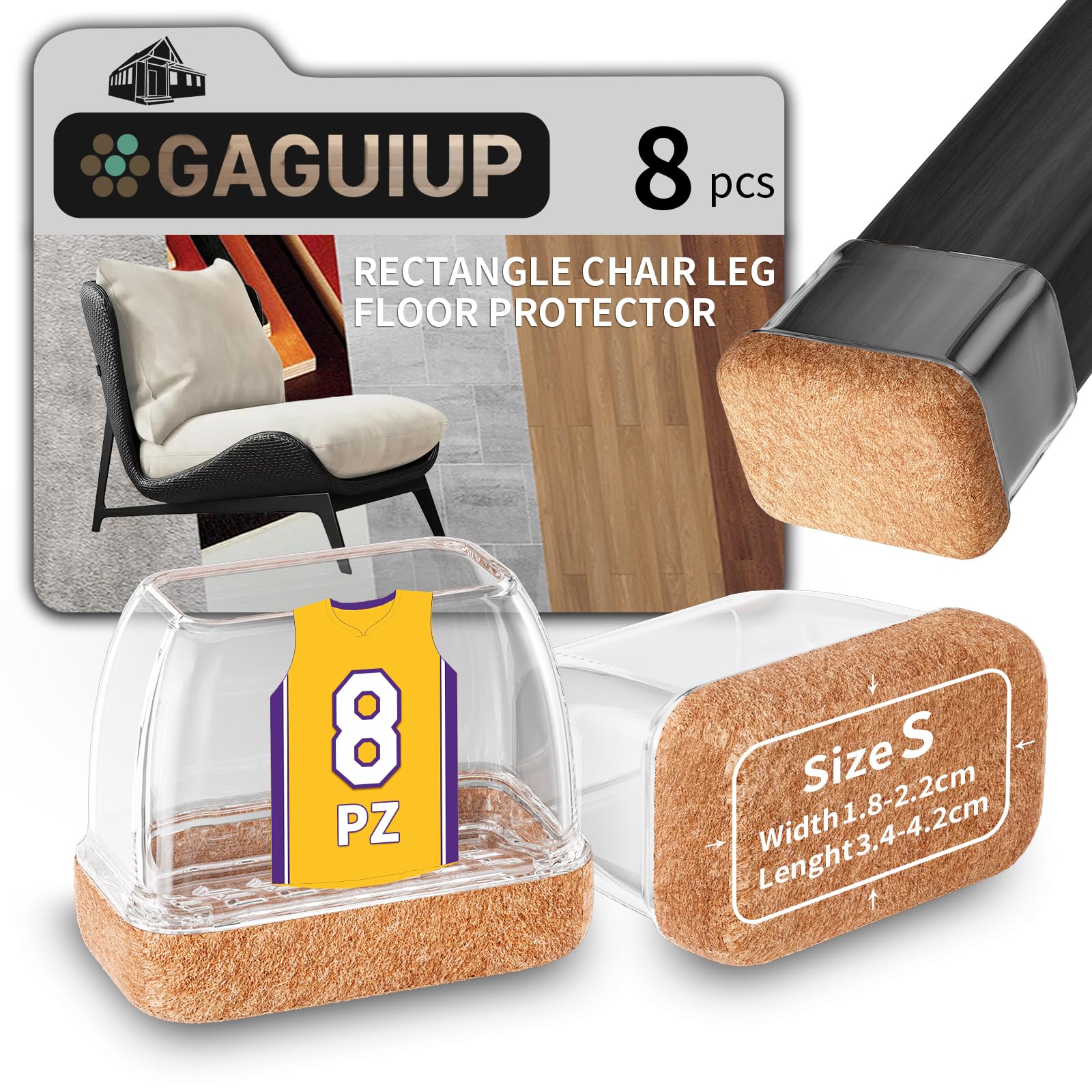 Rectangle Silicone Chair Leg Protectors Chair Leg Caps Furniture Feet Protector Free Moving Table Leg Covers Stool Leg Caps