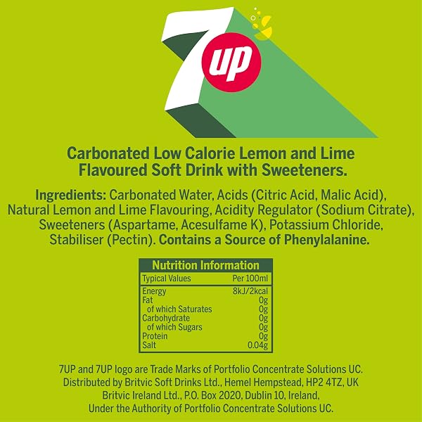 7UP Zero Lemon & Lime Cans 24 x 330ml - 2