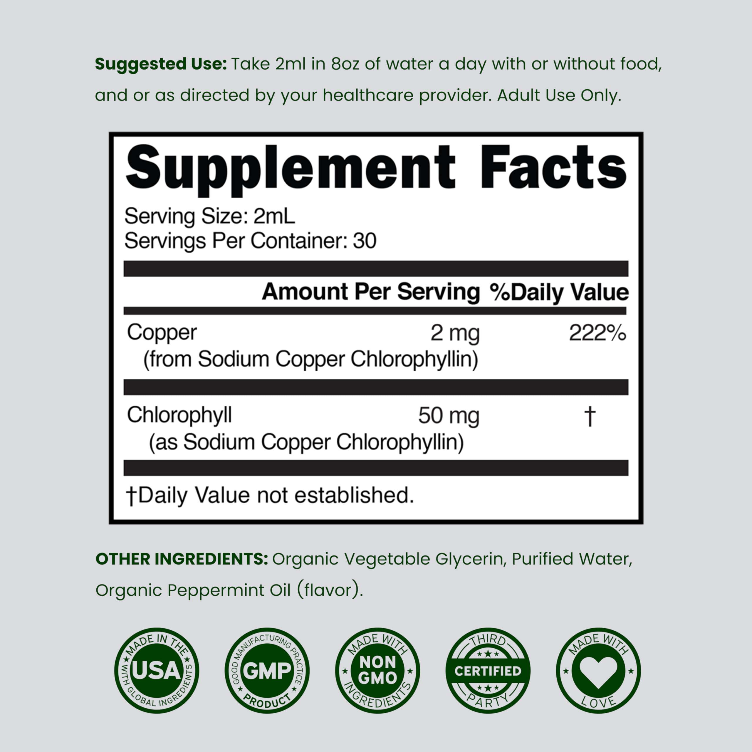 Liquid Chlorophyll Drops, Delicious Peppermint Flavor, Vegan, 2 Fl Oz — Amazon image 6