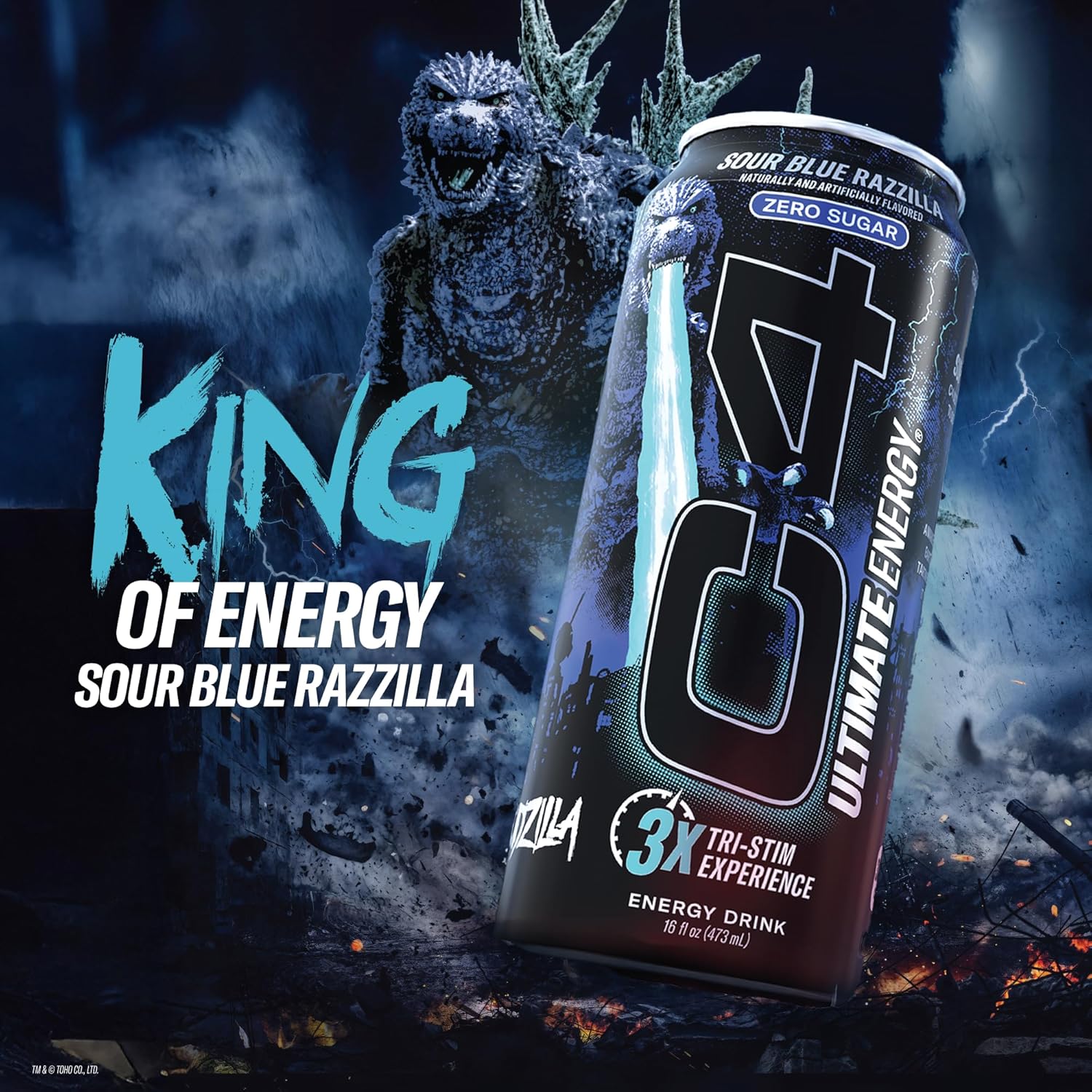 Cellucor C4 Ultimate | Pre Workout Sugar Free Energy Drink | Tri-Stim Experience with 300mg Caffeine + TeaCrine + Dynamine | Sour Blue Razzilla| 16oz (Pack of 12) - Image 6