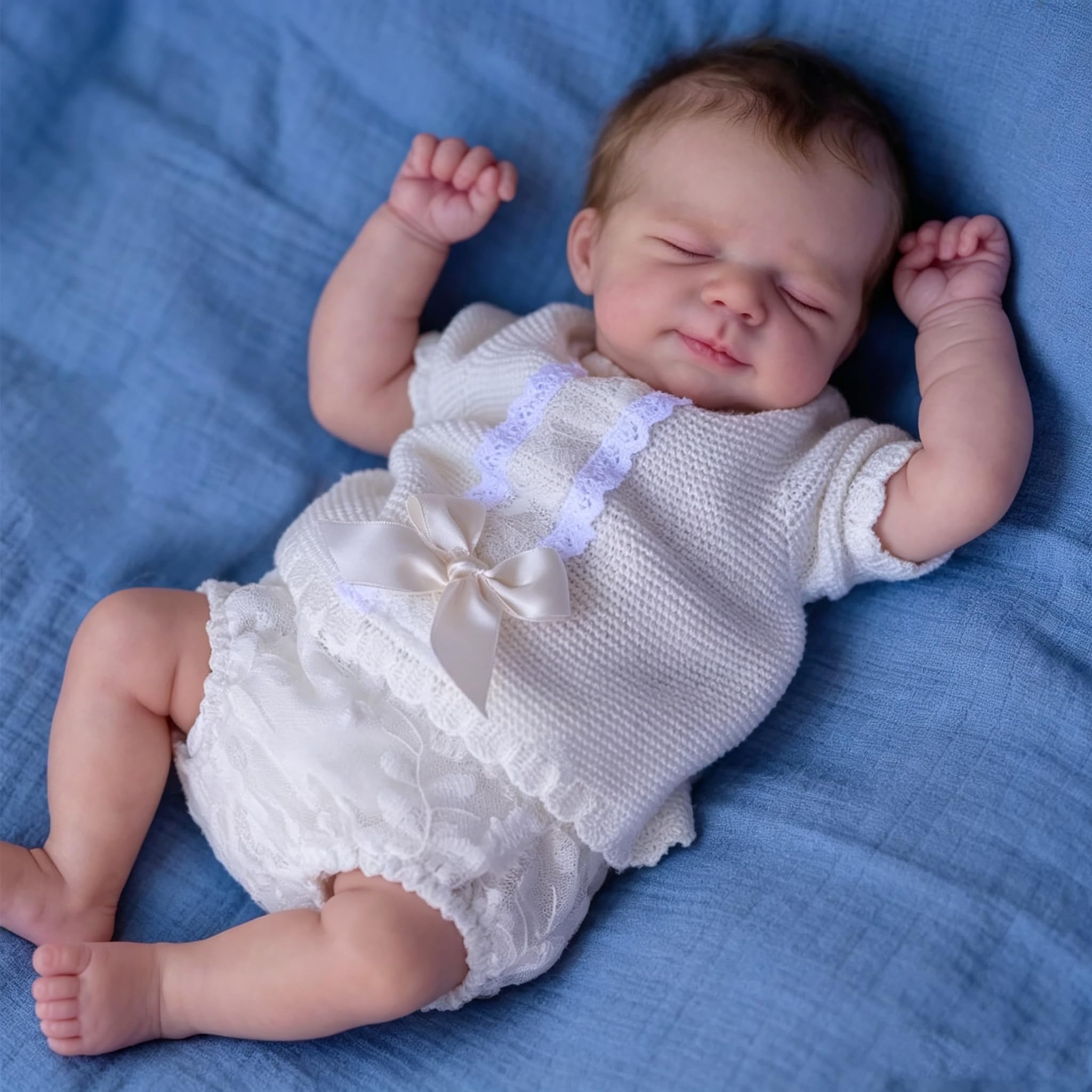 RXDOLL Realistyczne śpiące lalki Reborn Baby Dolls winylowe na całe ciało, 45 cm, realistyczne, anatomicznie poprawne, dziewczyna, prawdziwe życie, lalka, silikonowa, lalka Reborn z akcesoriami