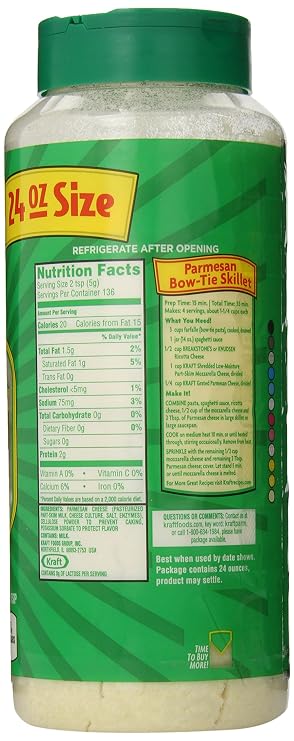 Kraft Grated Parmesan, 24-Ounce Plastic Canister (Pack of 2)