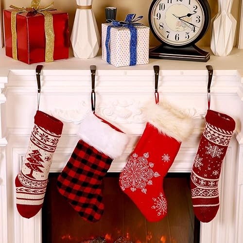 Vista 29 de Boao - Juego de soportes de metal para medias navideñas, para chimenea, guirnaldas