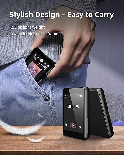 Miniatura 5 de Reproductor MP3 de 64 GB con Bluetooth 5.3, reproductor de música portátil de 2.4 pulgadas con altavoz, radio FM, grabadora de voz, libro