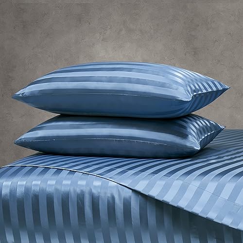 Miniatura 10 de Manyshofu Juego de sábanas de satén King de 4 piezas, juego de sábanas de satén suave y sedoso, juego de sábanas de satén naranja óxido,