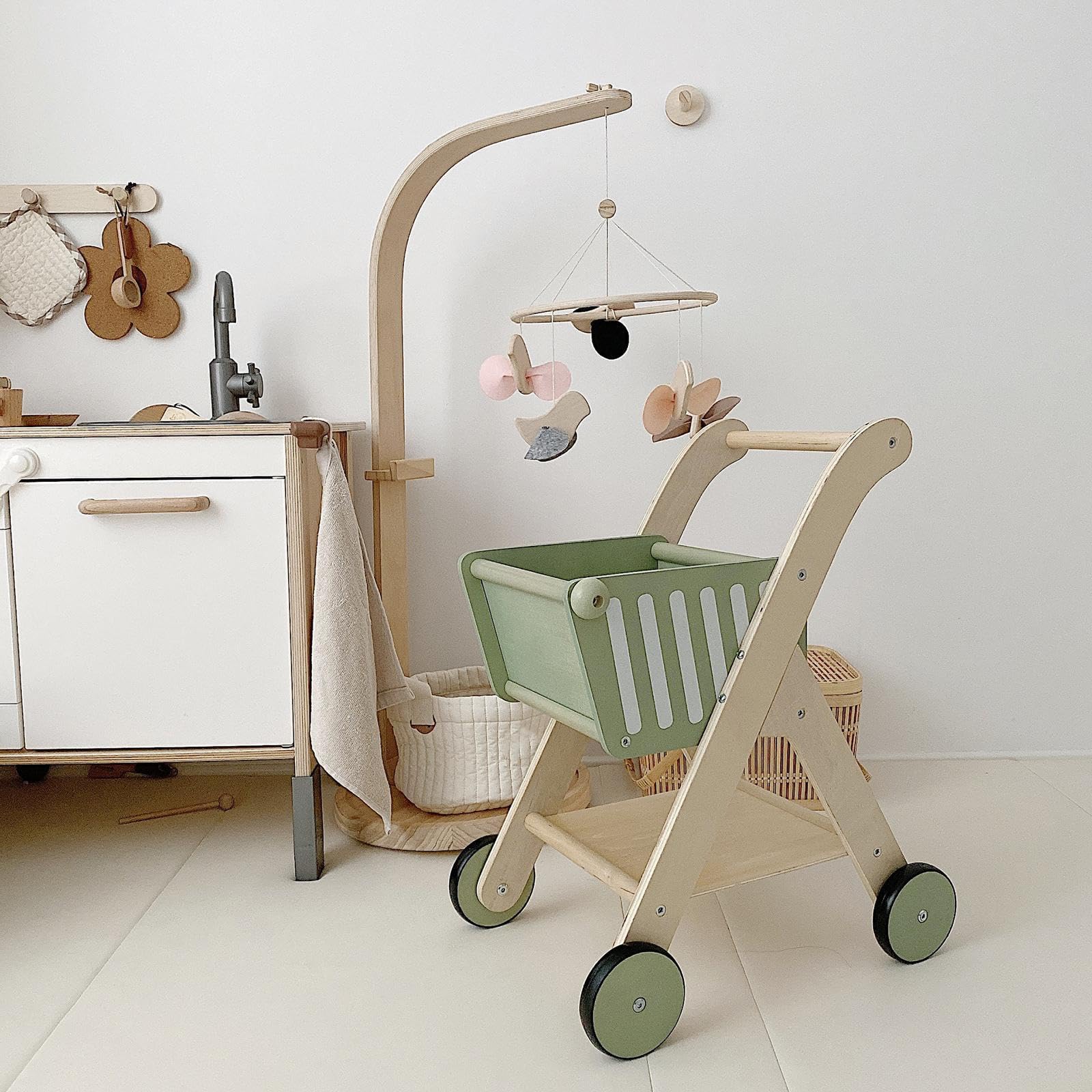 Einkaufswagen aus Holz – Spielzeug für Kinder, kreatives Spielhaus, spannendes Geschenk, lustiges Erlebnis, einzigartiger Abenteuer Einkaufswagen,